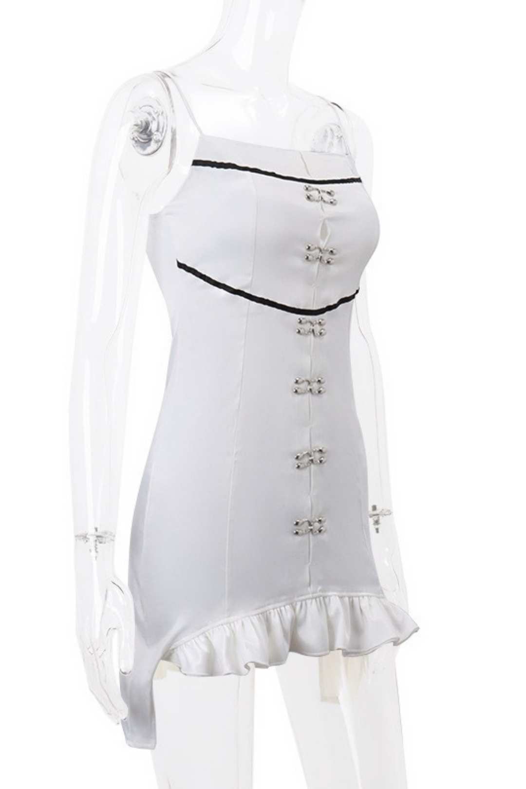 Decorative Ruffled Slim Suspender Dress