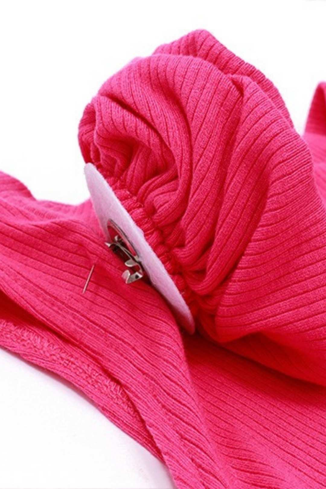 Round Neck Pullover Light Mature Style Pleated Ruffle Dress