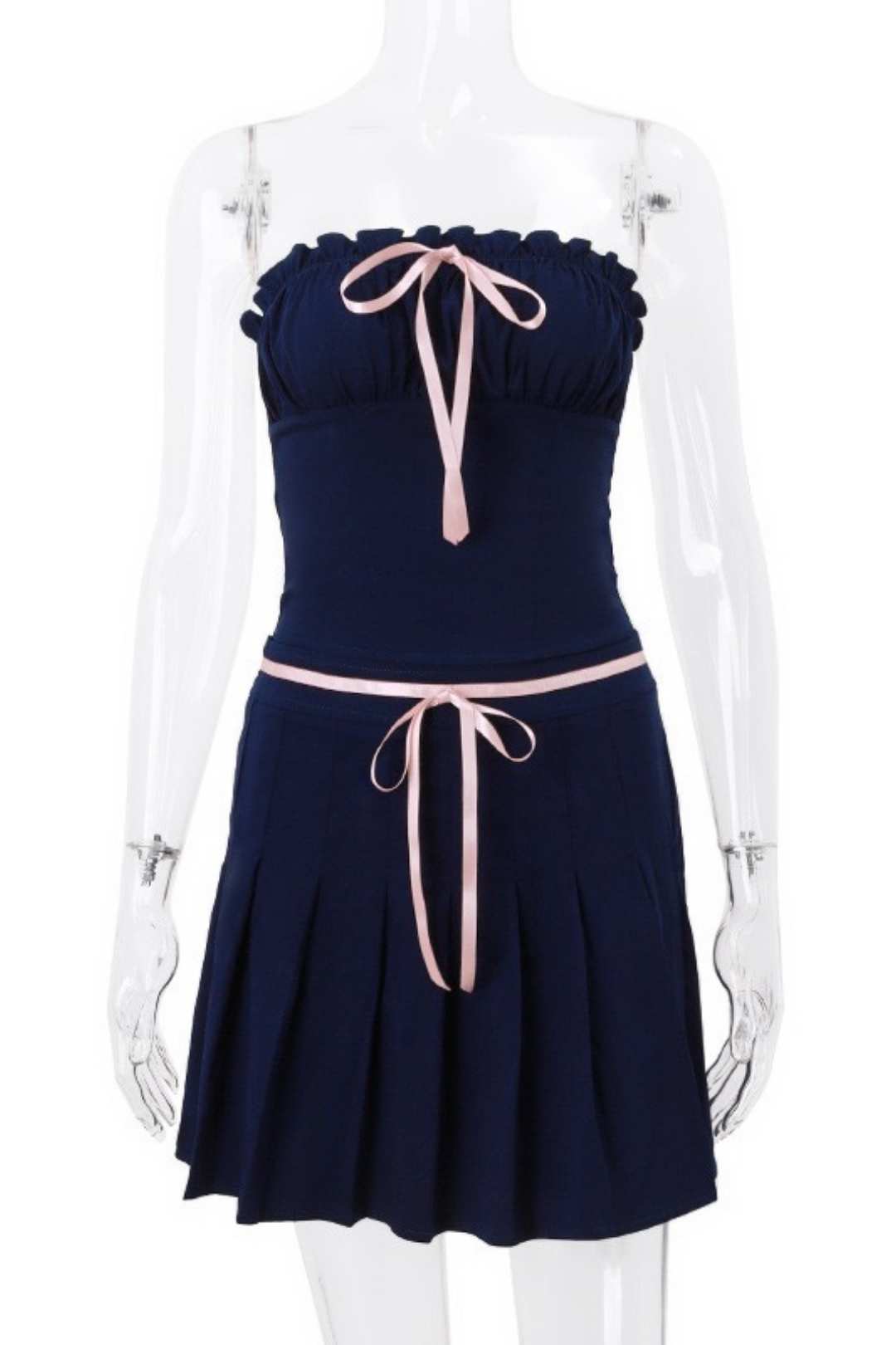 Two-piece Set One-shoulder Tube Top Vest Temperament A-line Skirt Suit