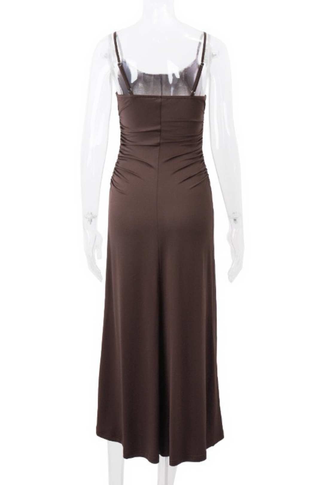 Sexy Backless Pleated Waist Temperament Elegant Suspender Dress