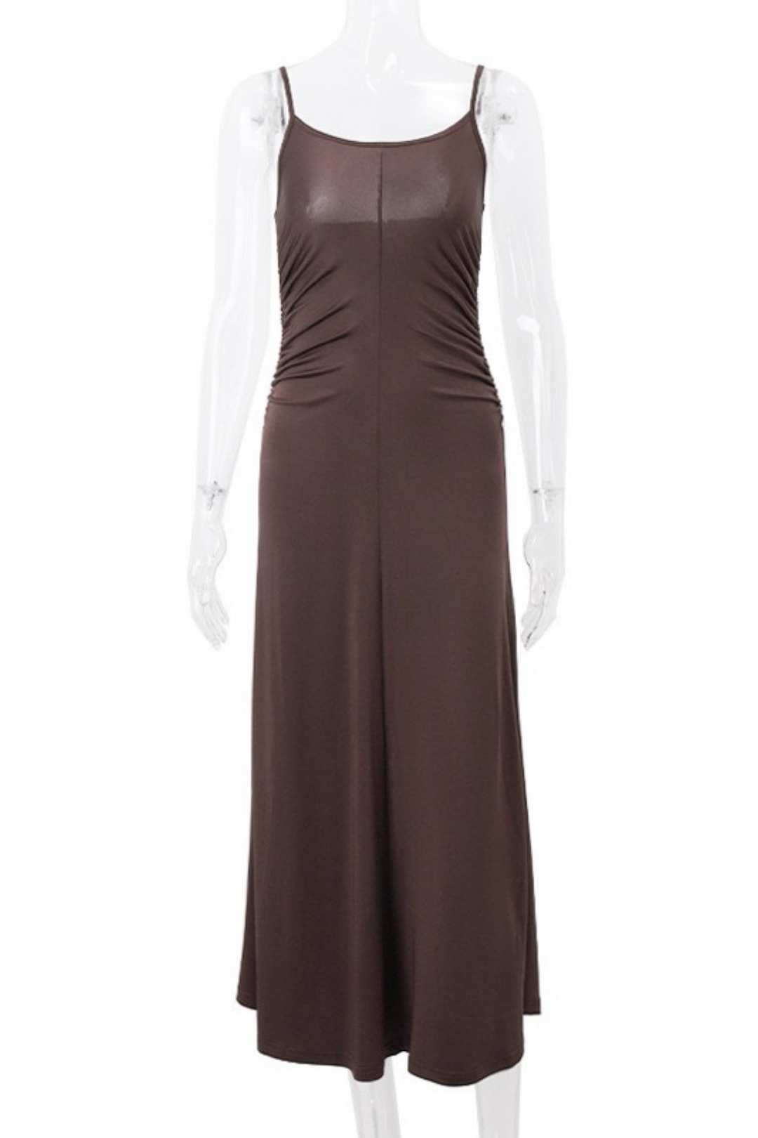 Sexy Backless Pleated Waist Temperament Elegant Suspender Dress