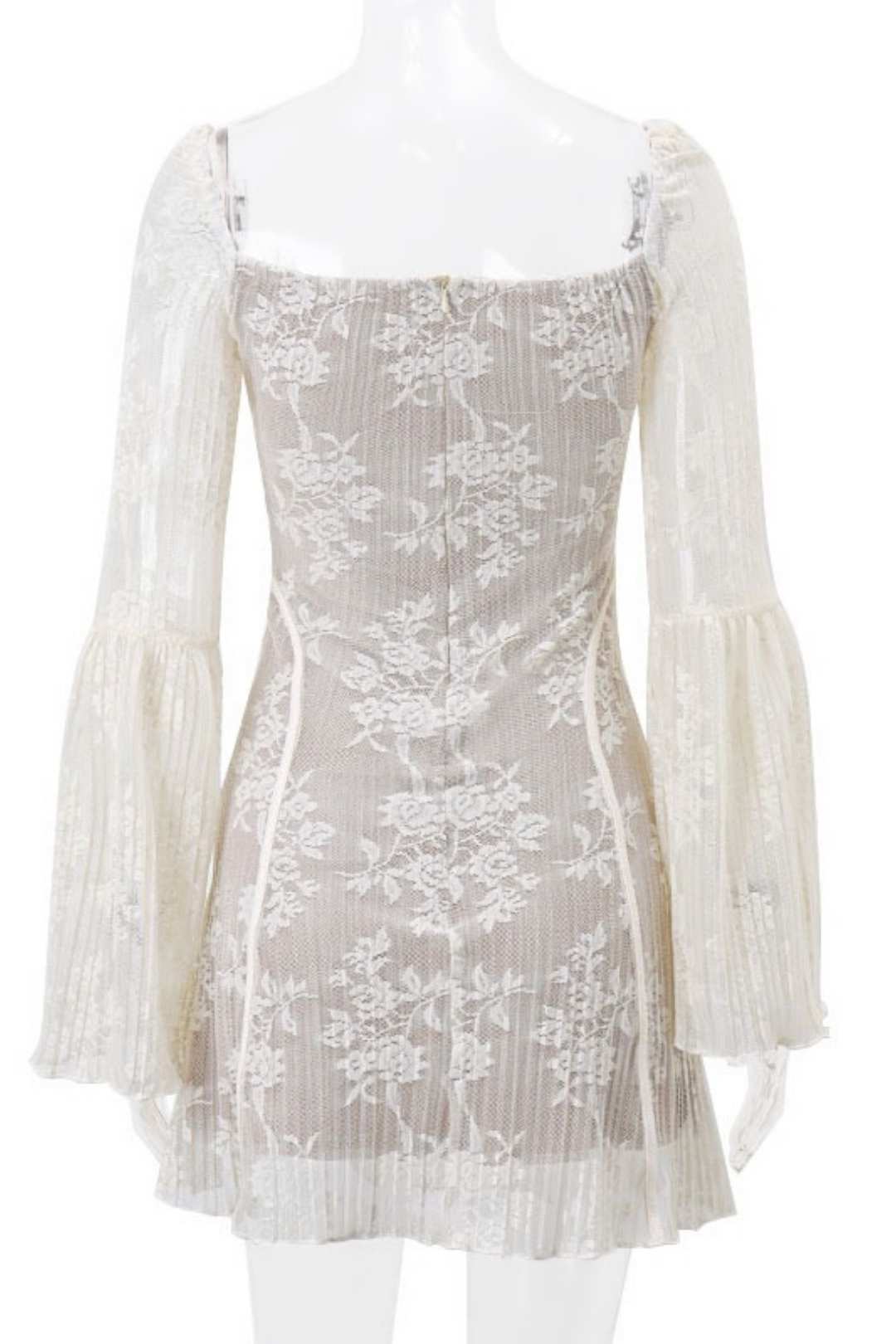 Ballet Style Sexy Pure Lust Lace-up Chest-wrapped Lace Printed Long-sleeved Dress