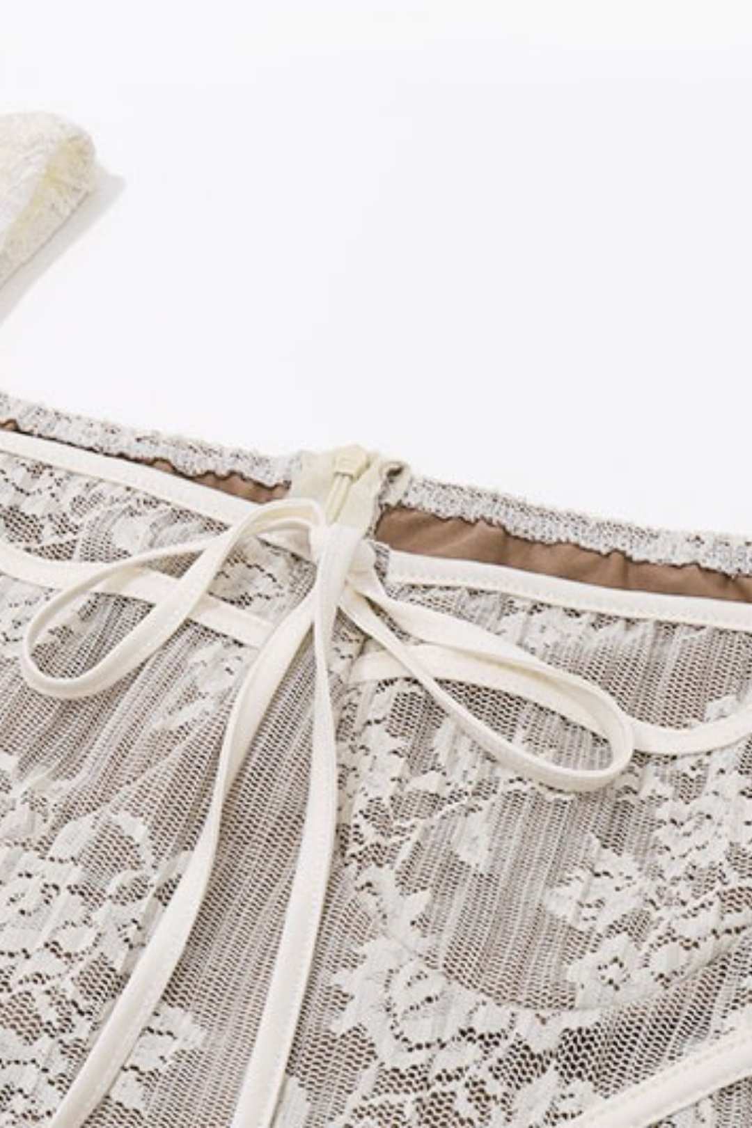 Ballet Style Sexy Pure Lust Lace-up Chest-wrapped Lace Printed Long-sleeved Dress