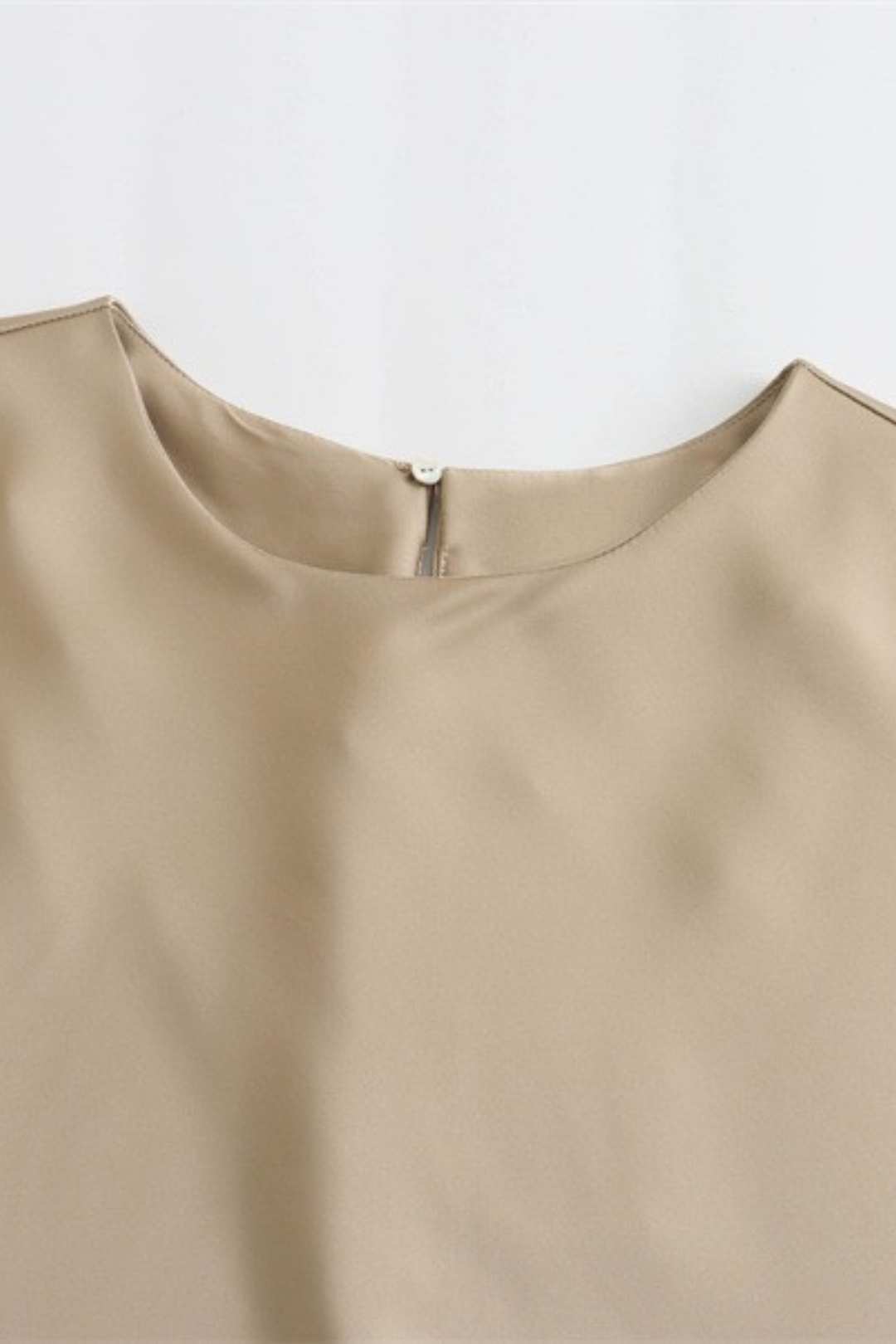 Simple And Fashionable Silk Satin Texture Midi Dress