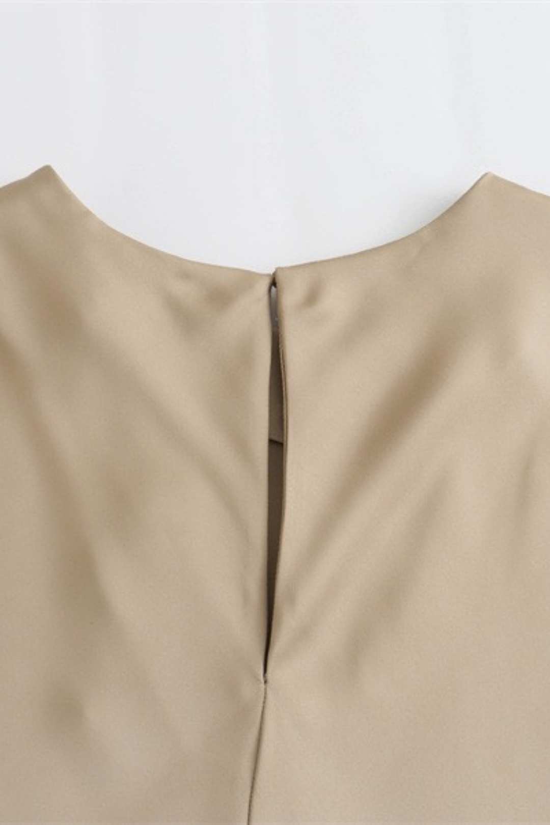 Simple And Fashionable Silk Satin Texture Midi Dress