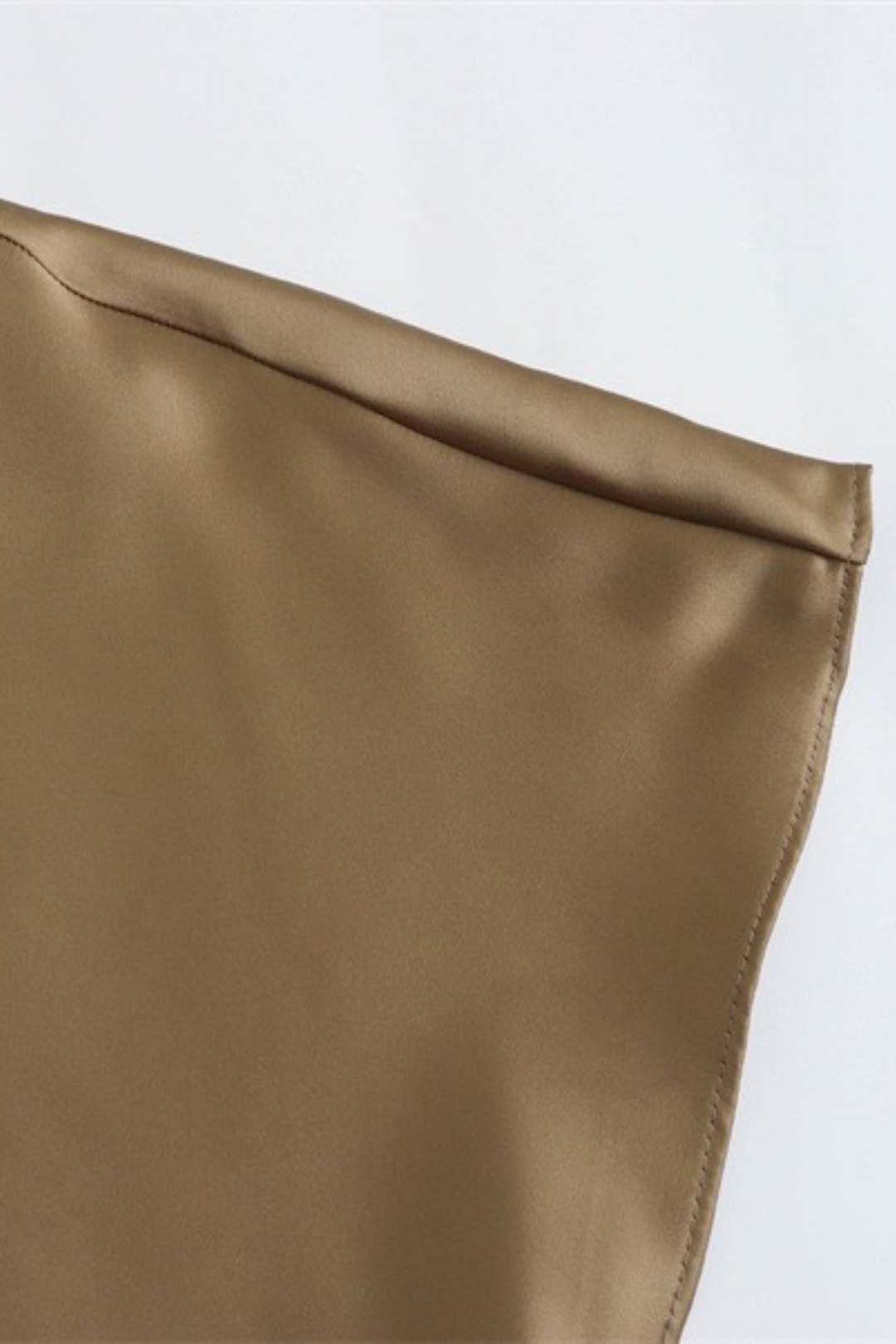 Simple And Fashionable Silk Satin Texture Midi Dress