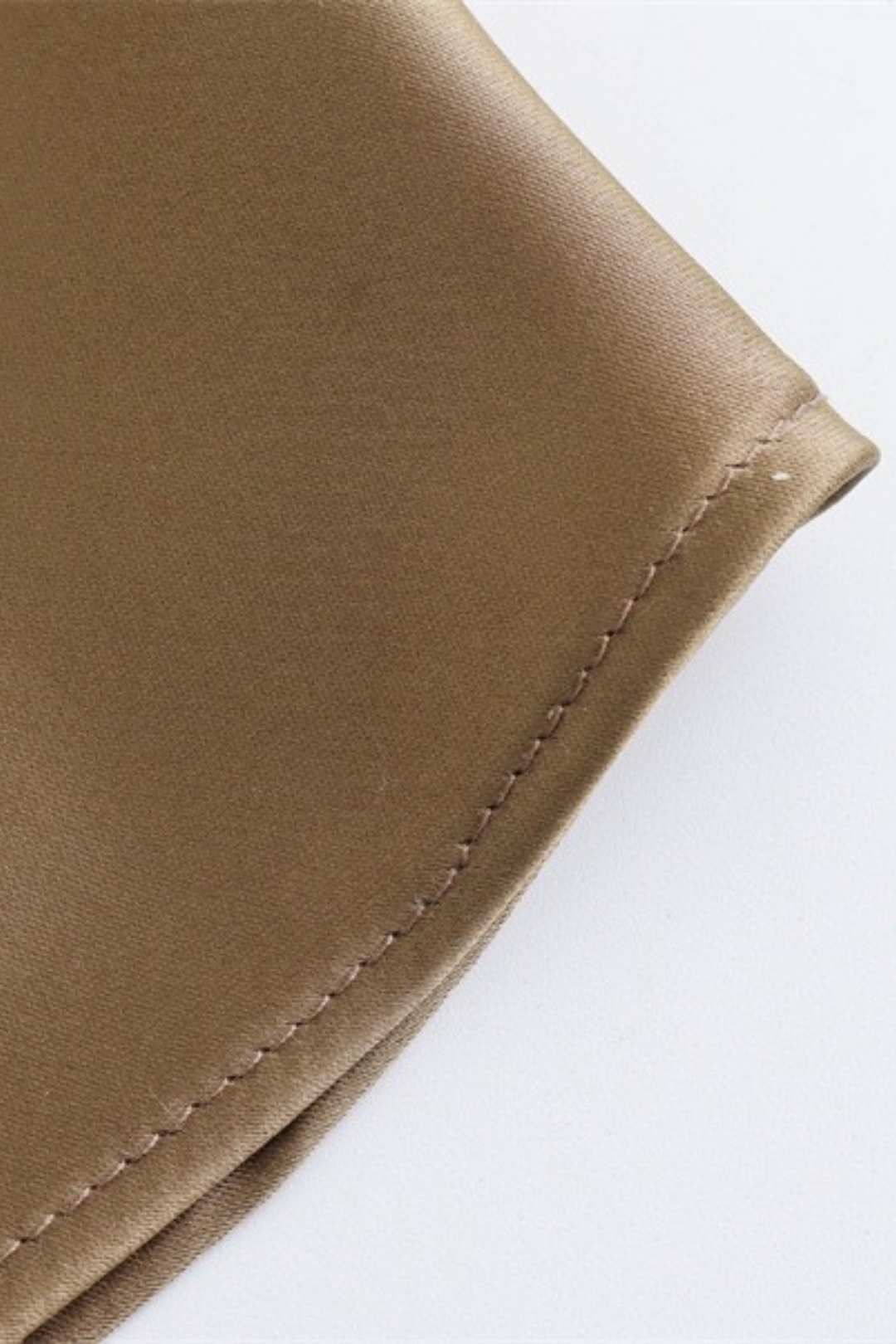 Simple And Fashionable Silk Satin Texture Midi Dress