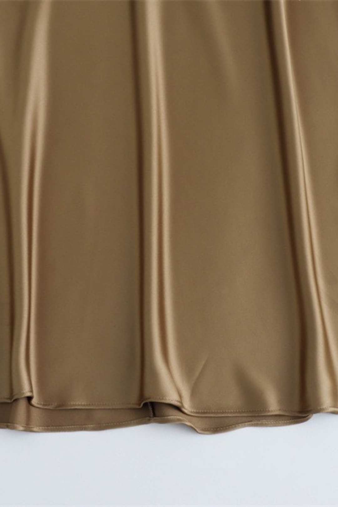 Simple And Fashionable Silk Satin Texture Midi Dress