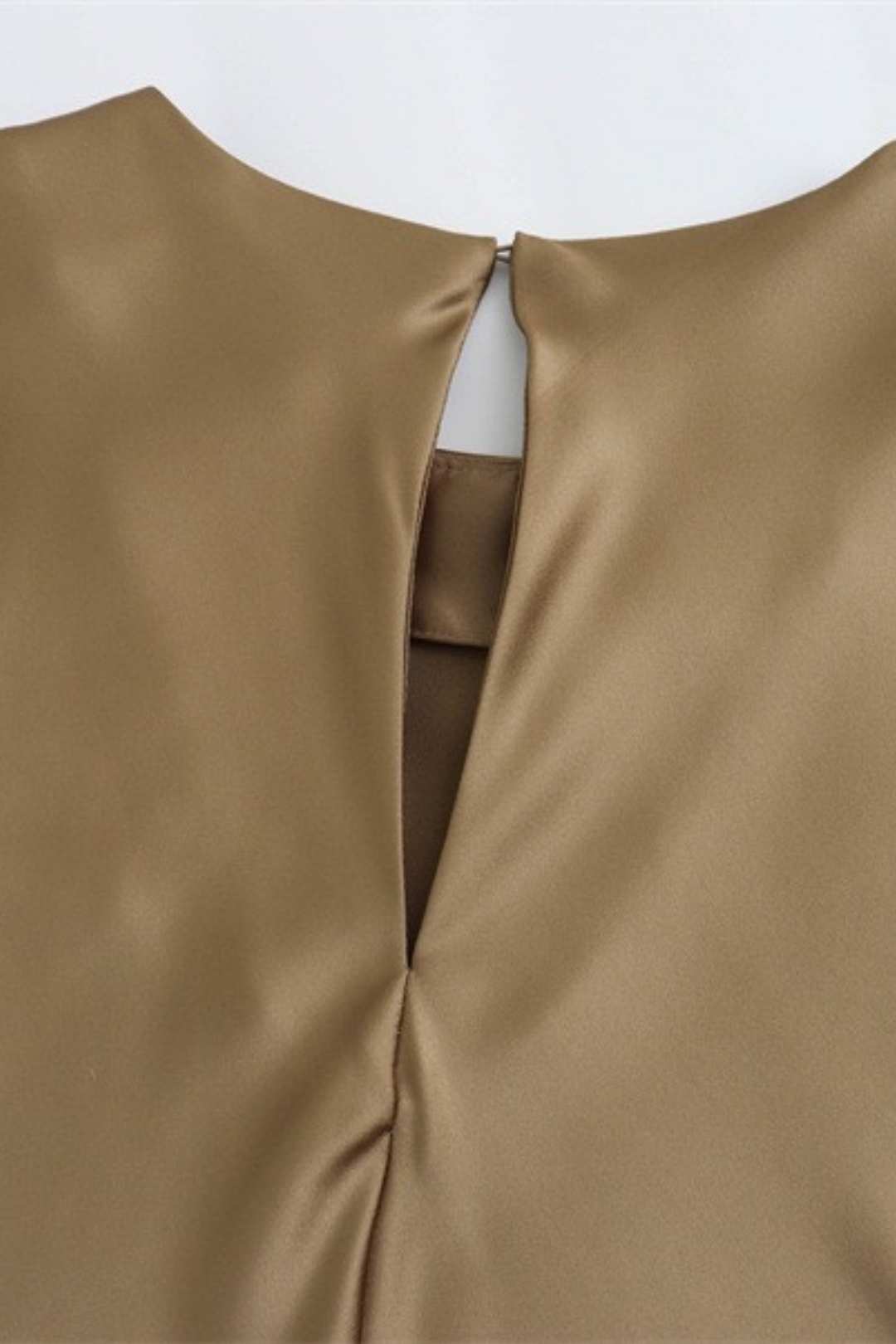 Simple And Fashionable Silk Satin Texture Midi Dress