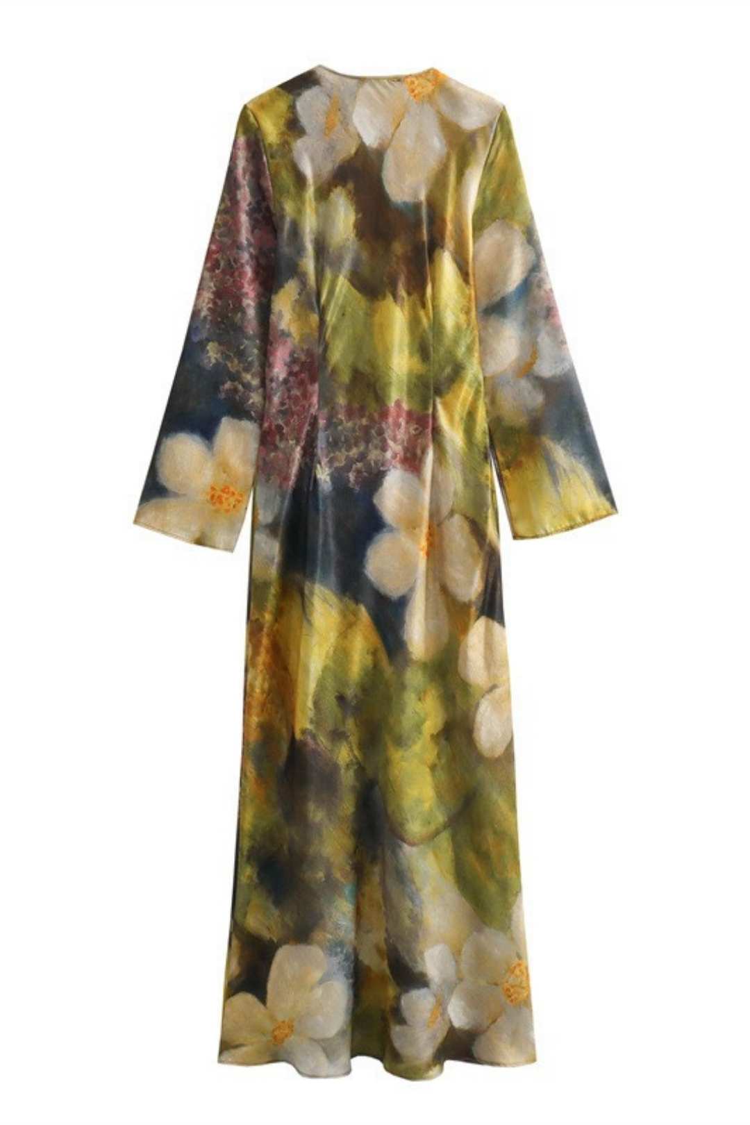 Classic Style Flower Print Midi Dress