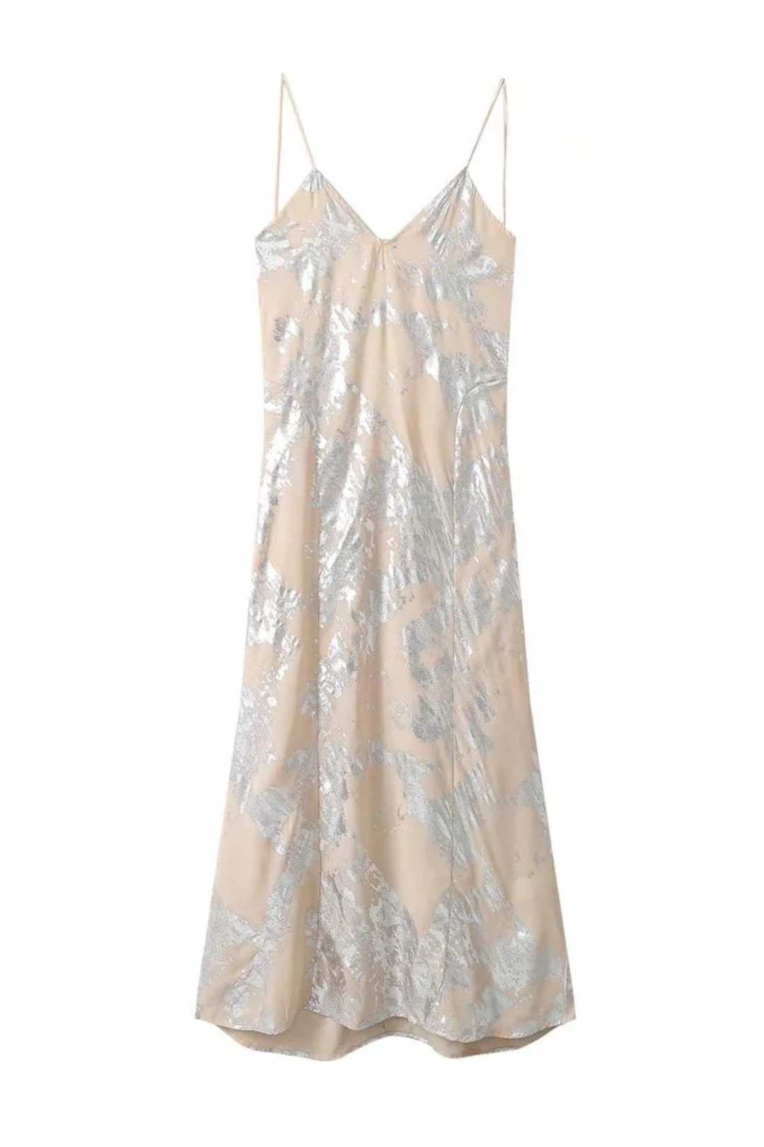 Simple Style Metallic Printed  Dress