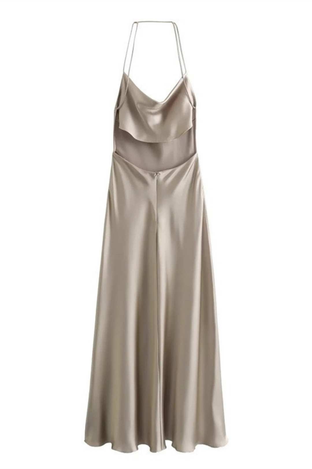 Silk Satin Texture Backless Dress