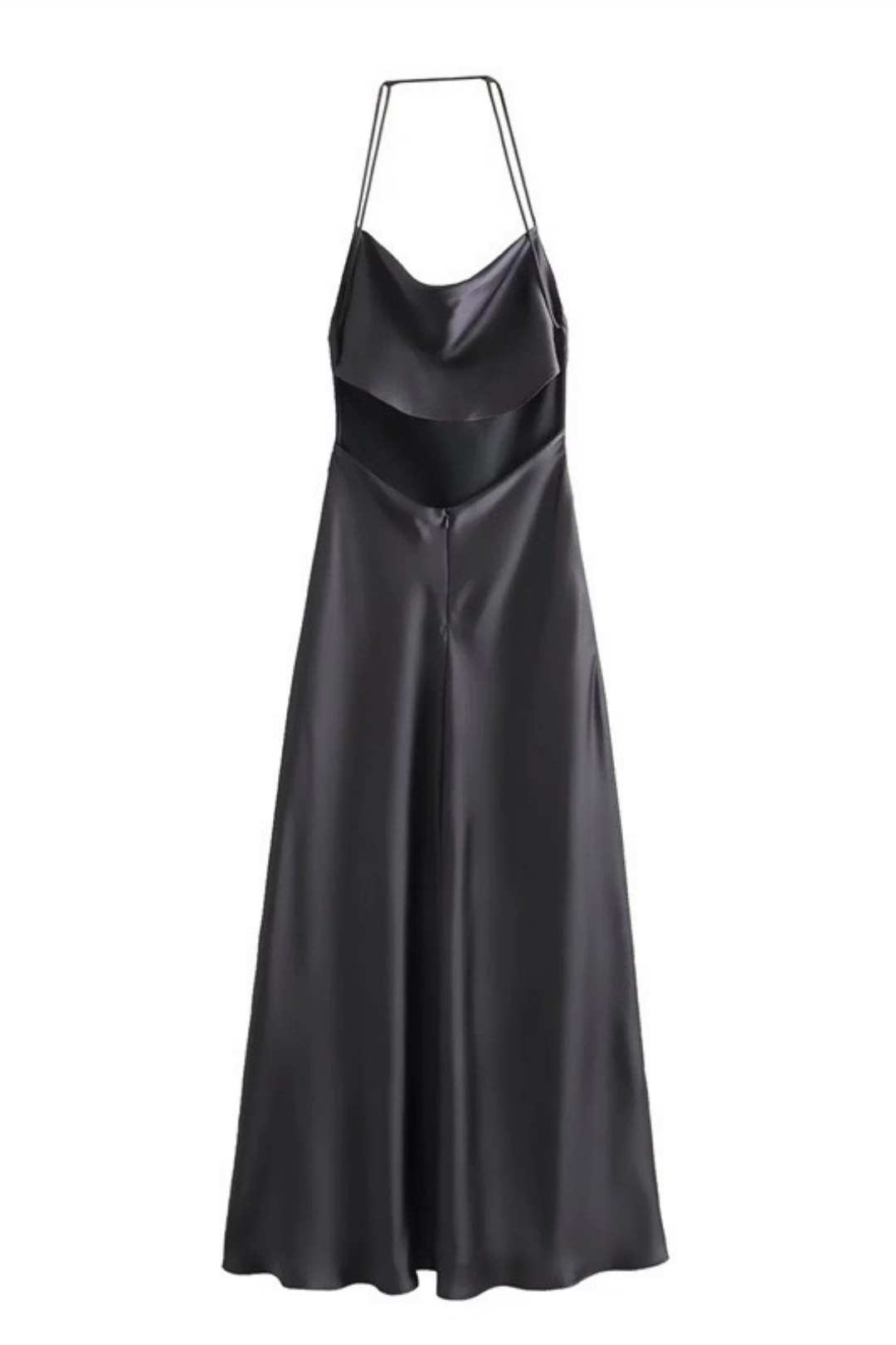 Silk Satin Texture Backless Dress