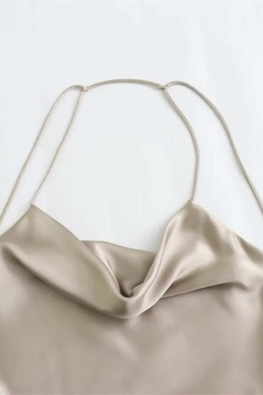 Silk Satin Texture Backless Dress