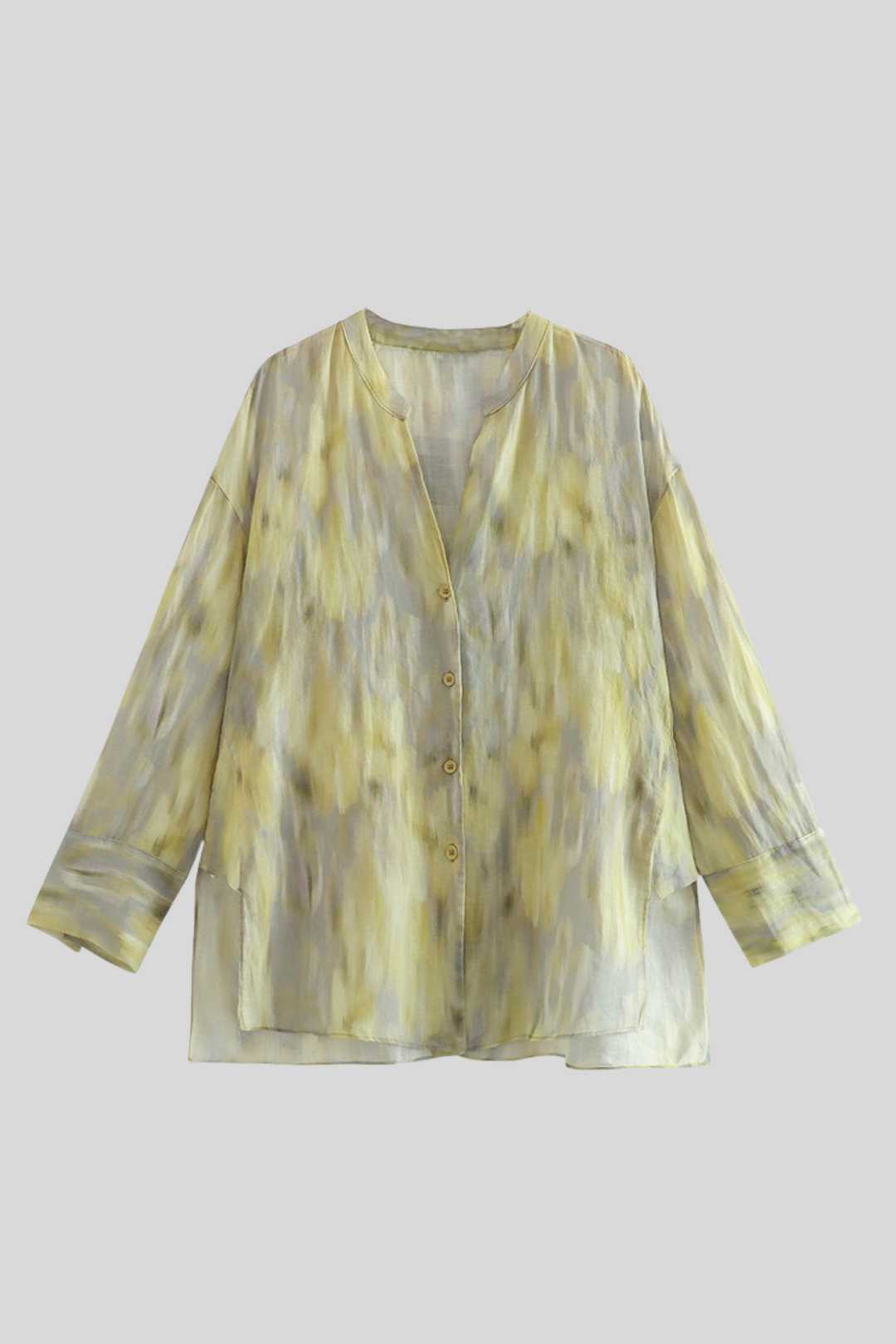 Printed Loose Cotton And Linen Shirt