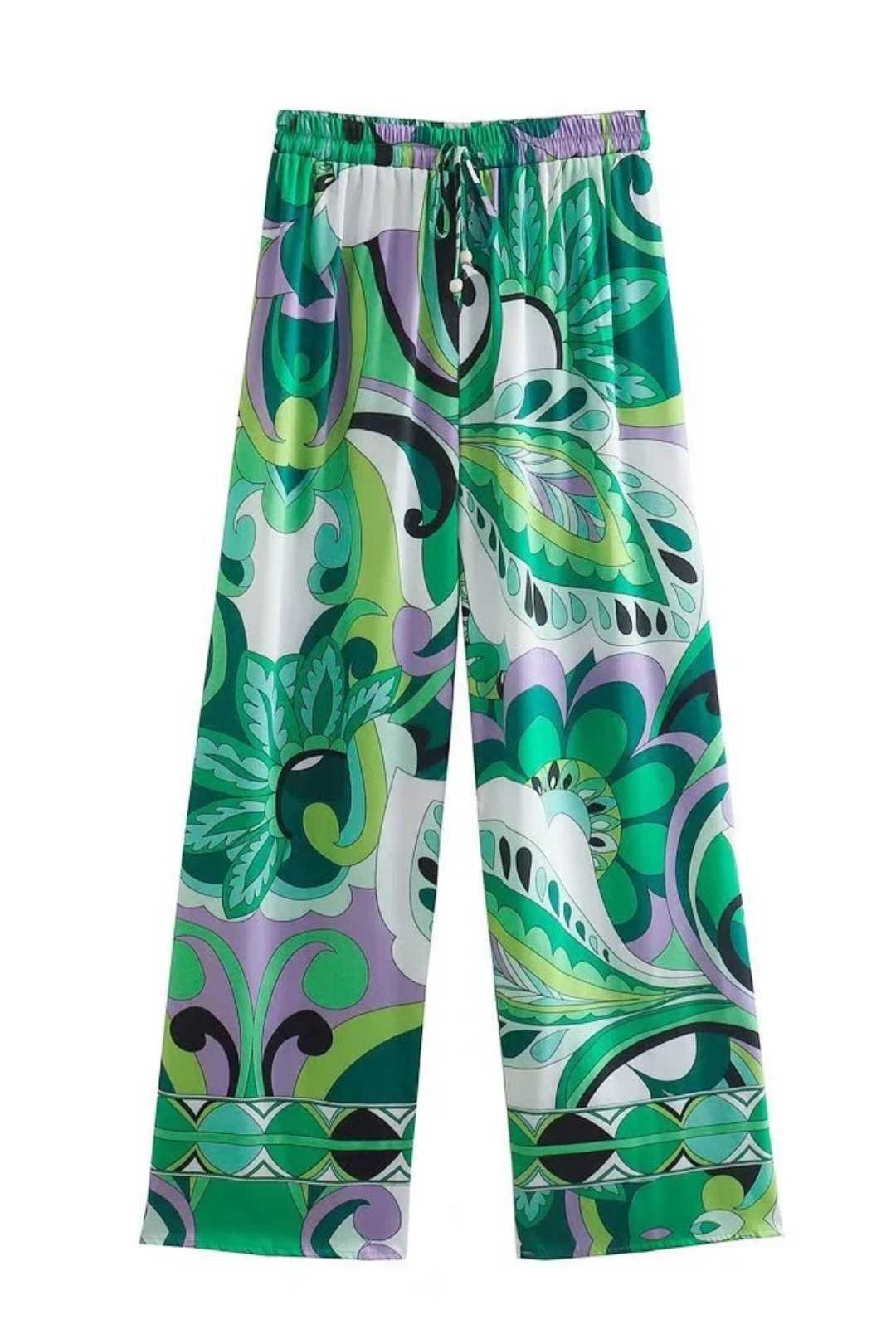 Green Printed Pant