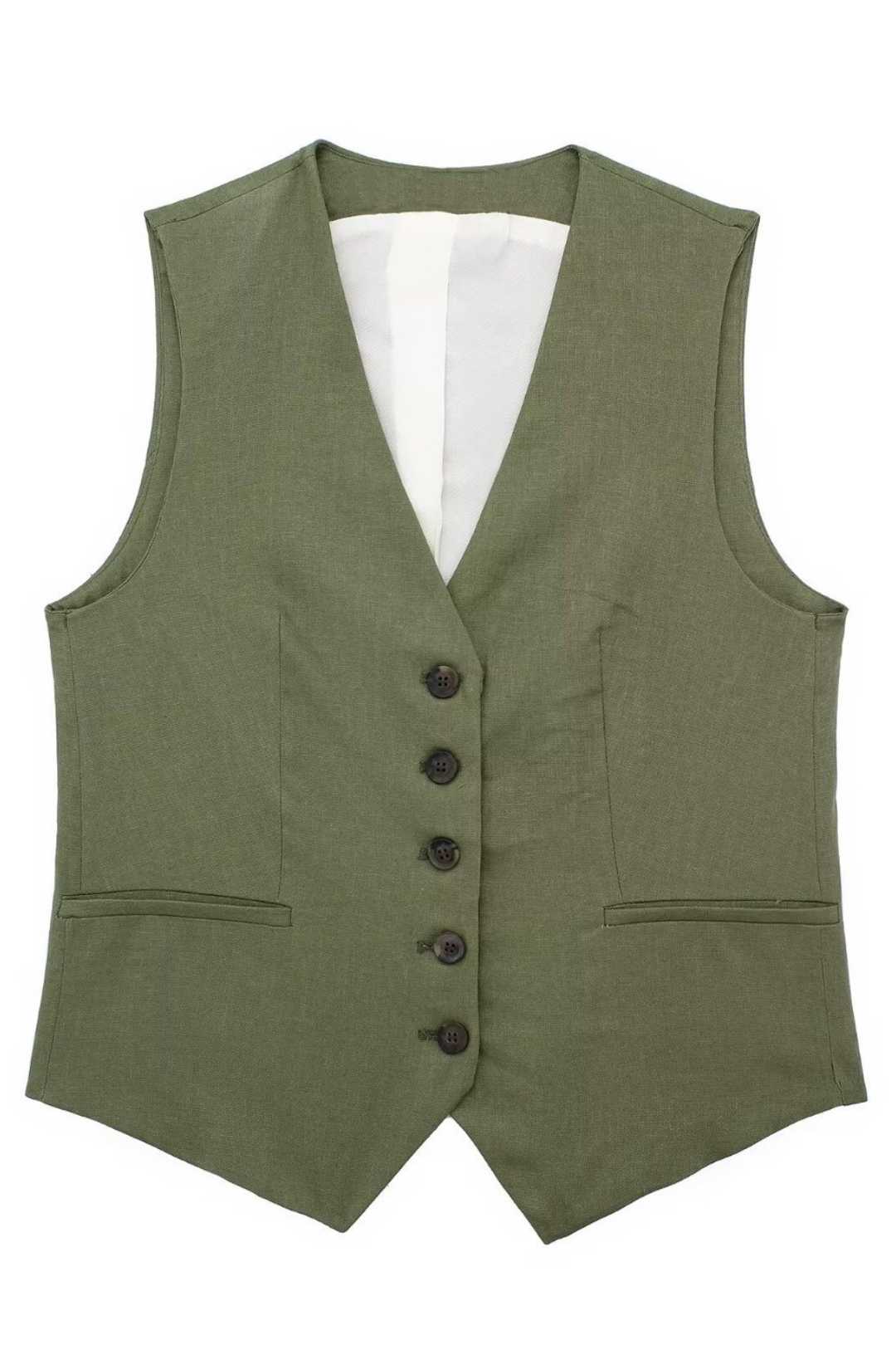 Linen Blended Vest