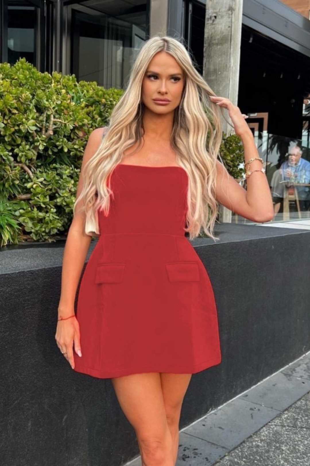 Solid Color Sleeveless Sexy Tube Top Slim High Waist Short Dress