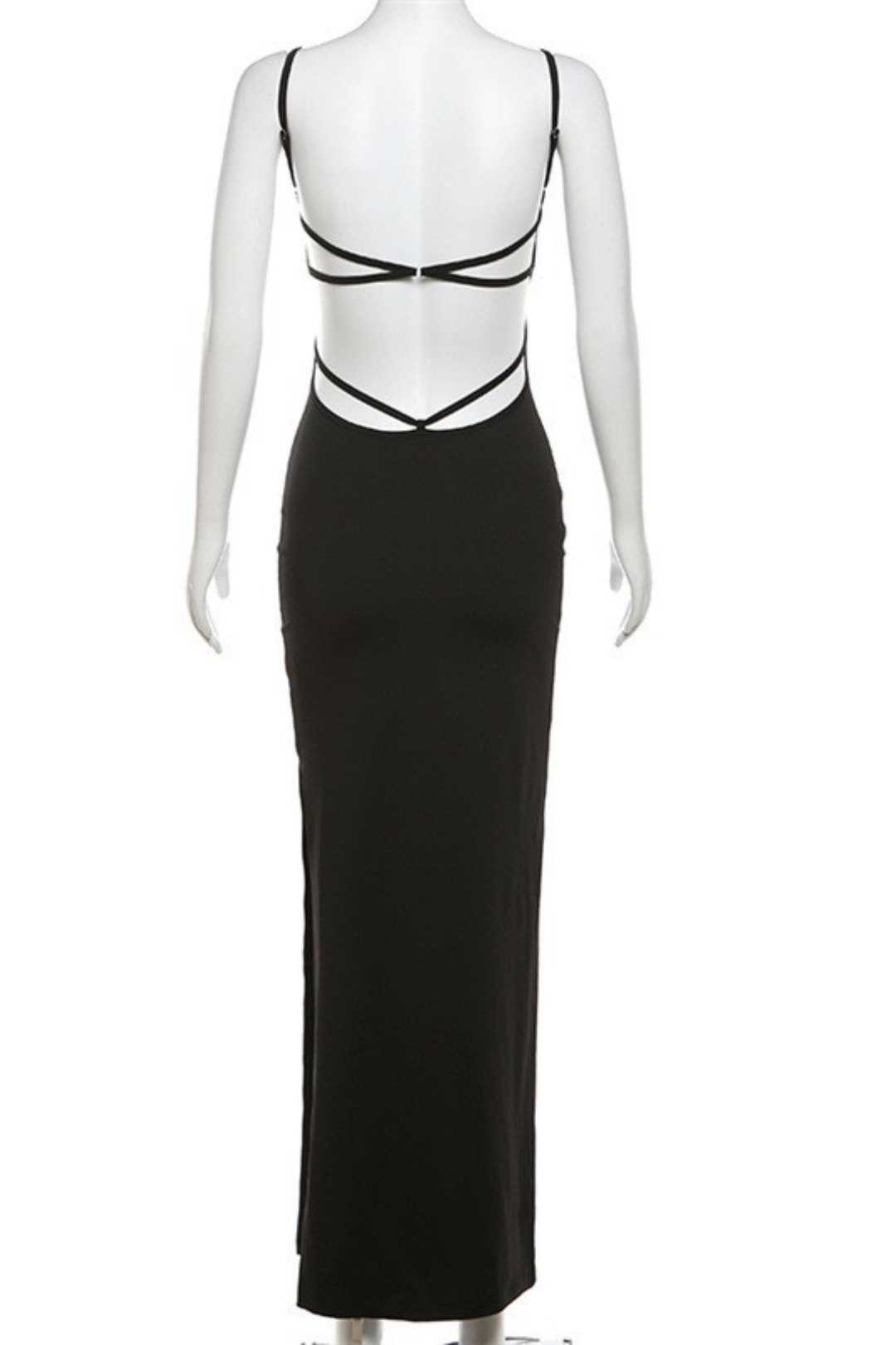 Sexy Backless Fashion Strappy Slim Hip Bottoming Dress