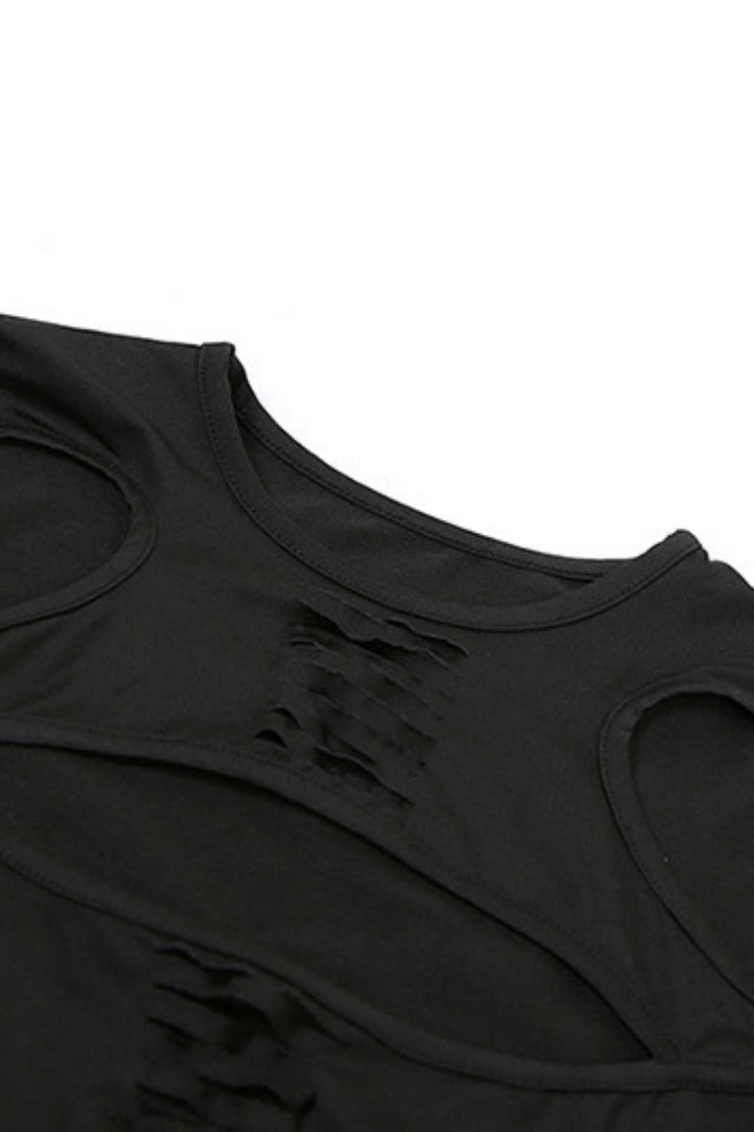 Round Neck Long Sleeve Sexy Hollow Slim Fit Hip Dress