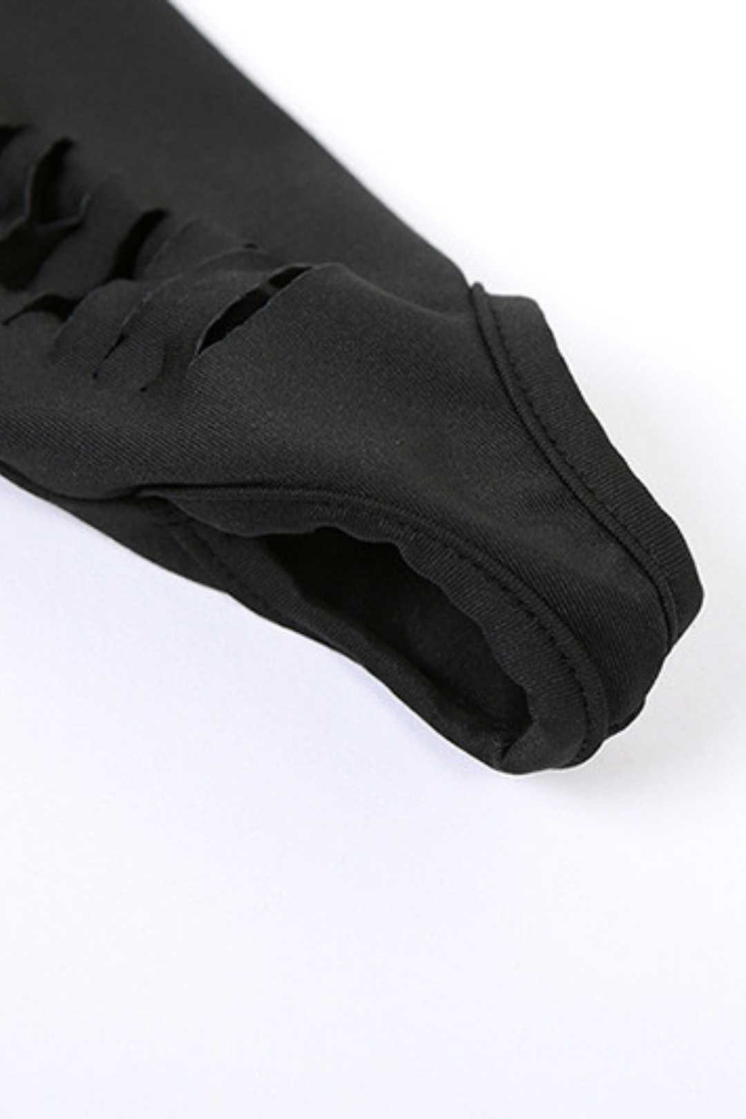 Round Neck Long Sleeve Sexy Hollow Slim Fit Hip Dress