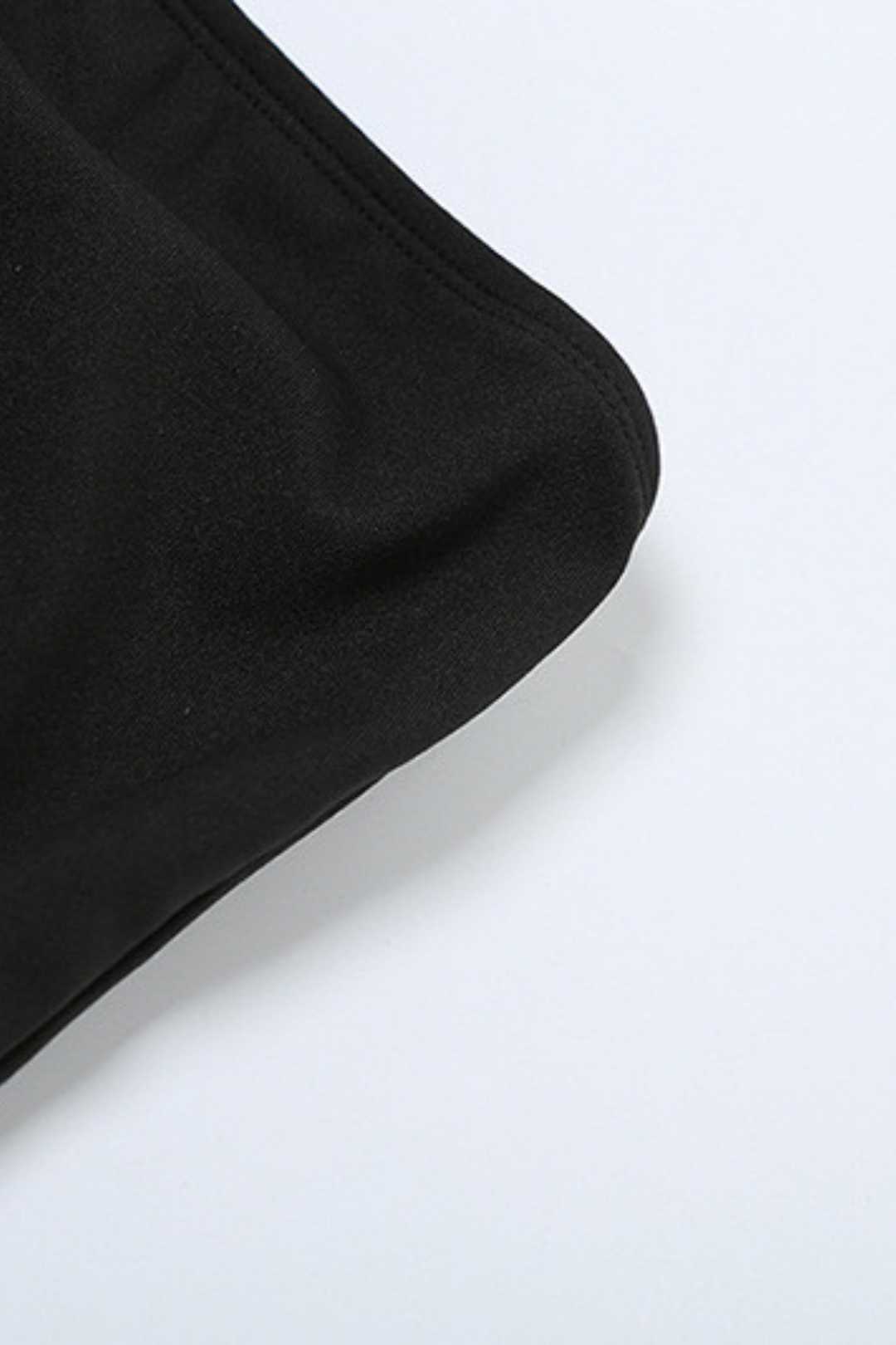 One-line Collar Contrasting Color Stitching Pleated Slim Dress