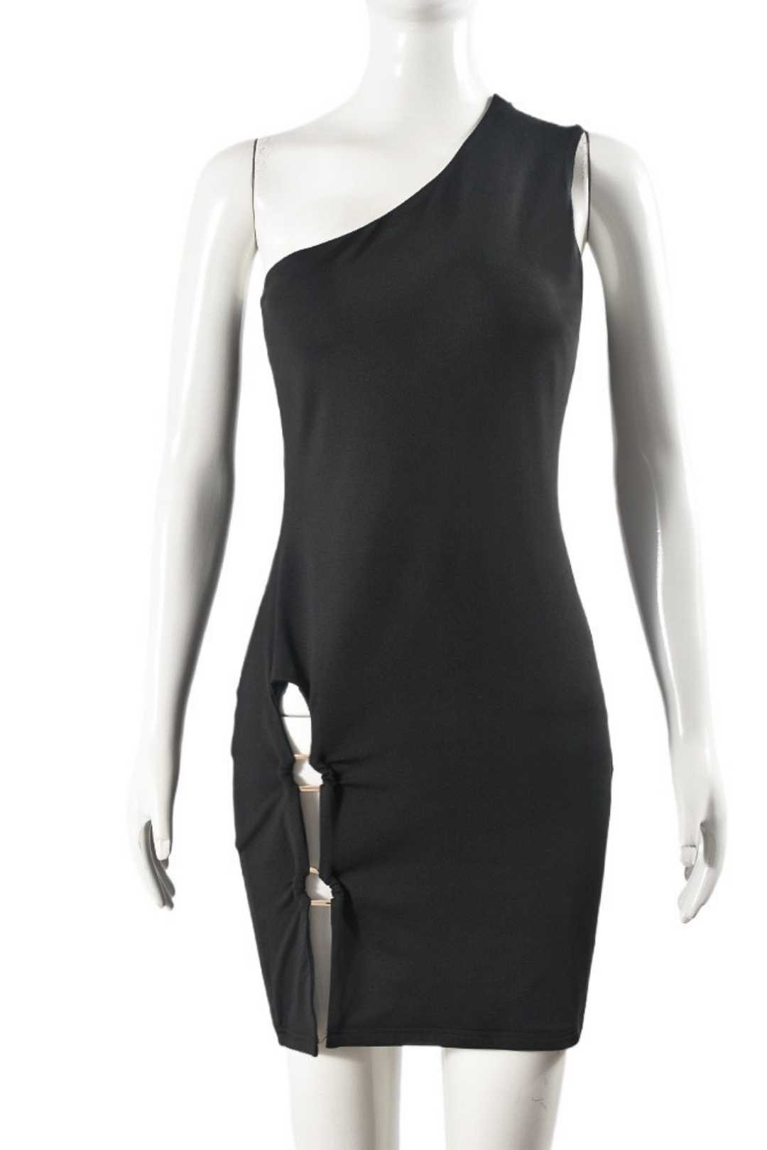 Slit Skirt Sexy One-shoulder Backless Dress