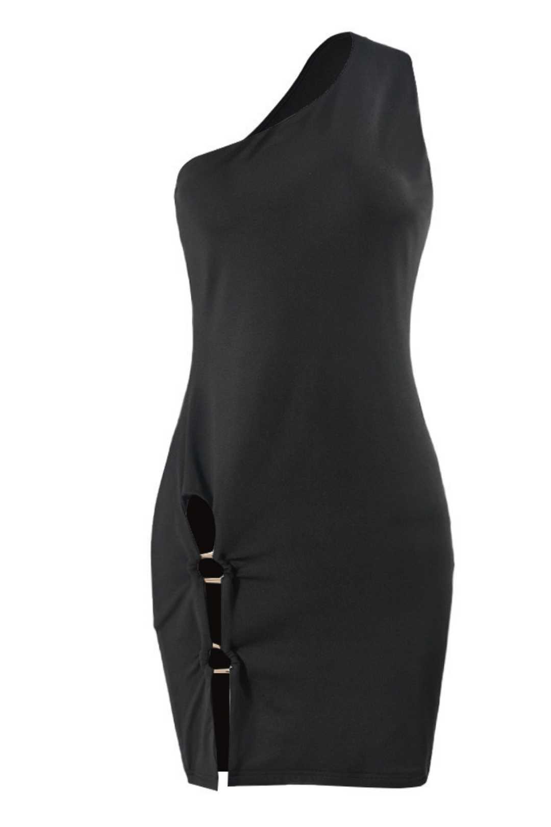 Slit Skirt Sexy One-shoulder Backless Dress