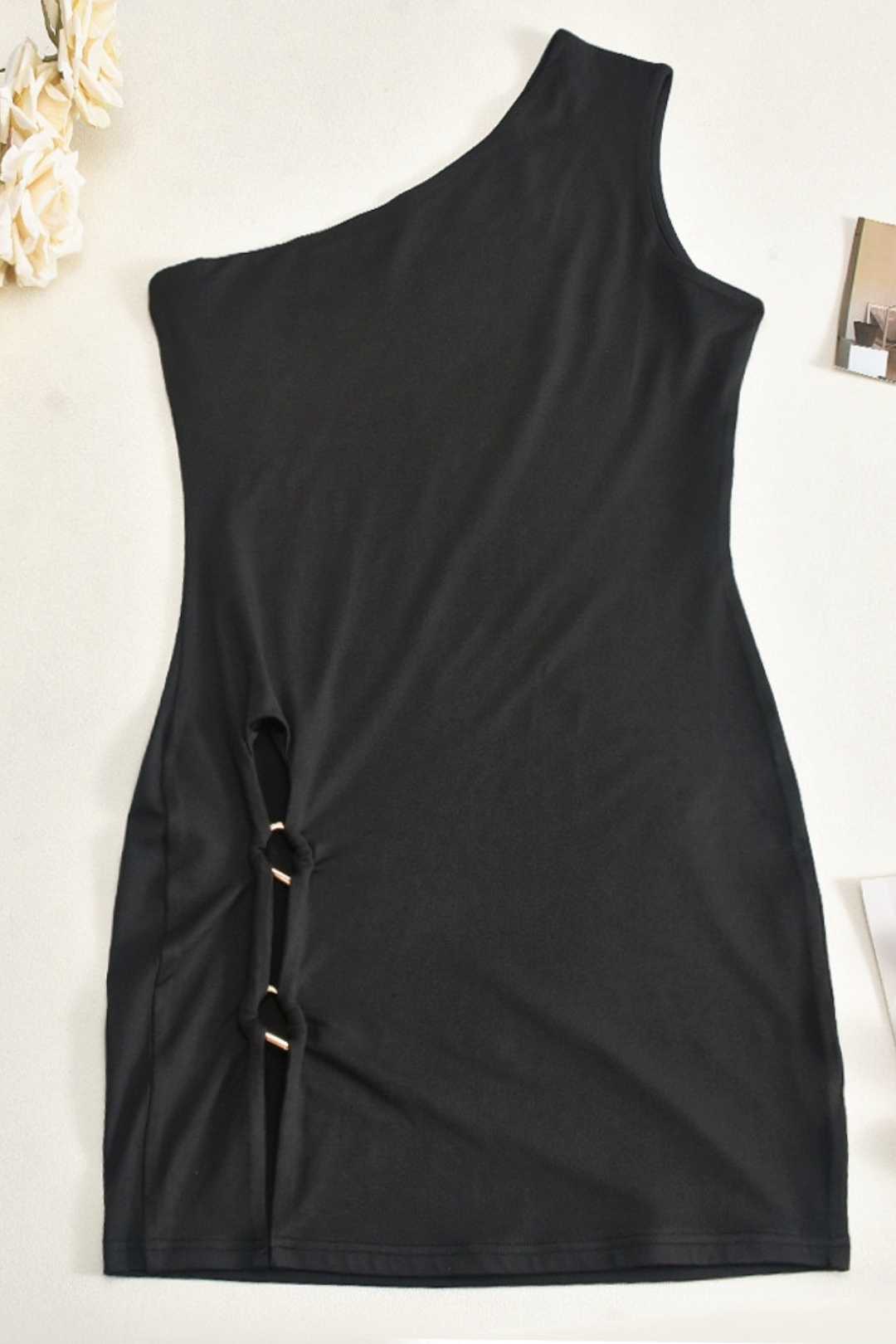 Slit Skirt Sexy One-shoulder Backless Dress