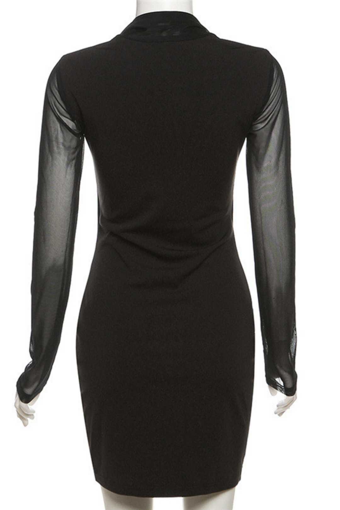 Halter Neck Sexy Low-cut Mesh Splicing Hip Dress