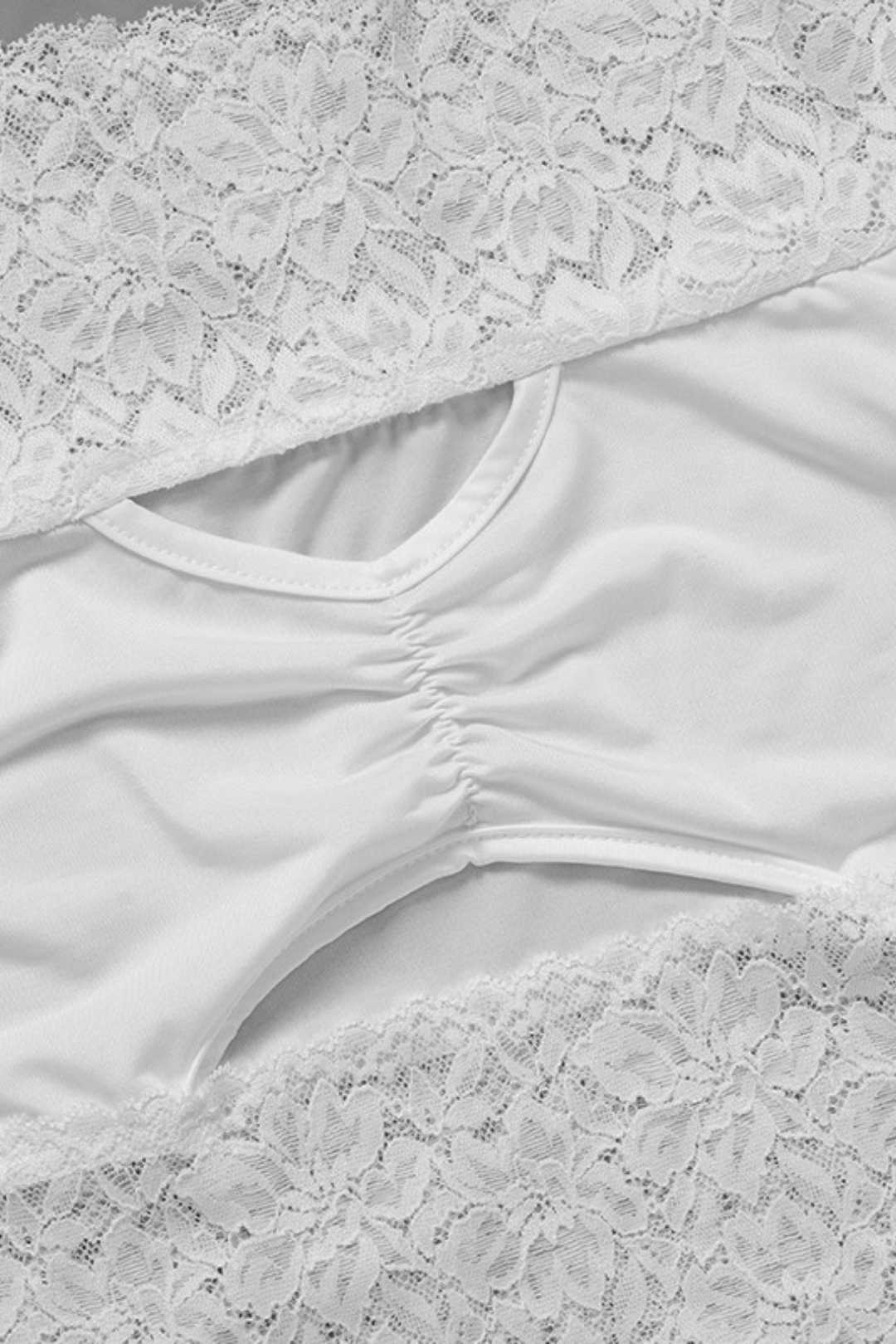 Lace Stitching Hollow Long-sleeved One-shoulder Jumpsuit