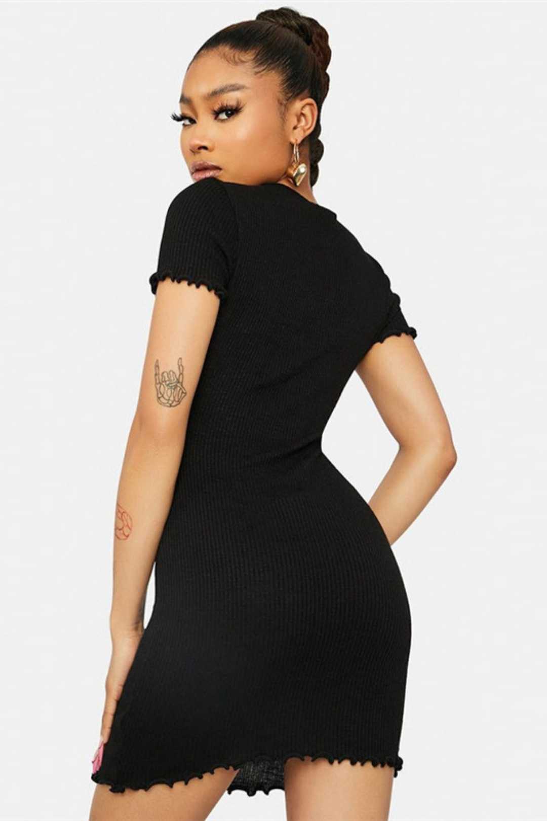 Butterfly Embroidered Sexy Hip-hugging Slim Bottoming Dress