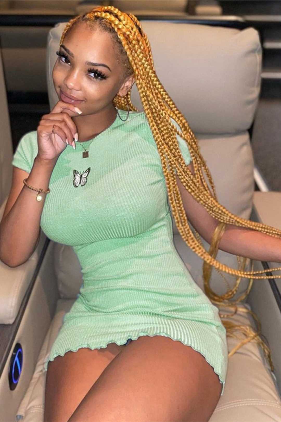 Butterfly Embroidered Sexy Hip-hugging Slim Bottoming Dress