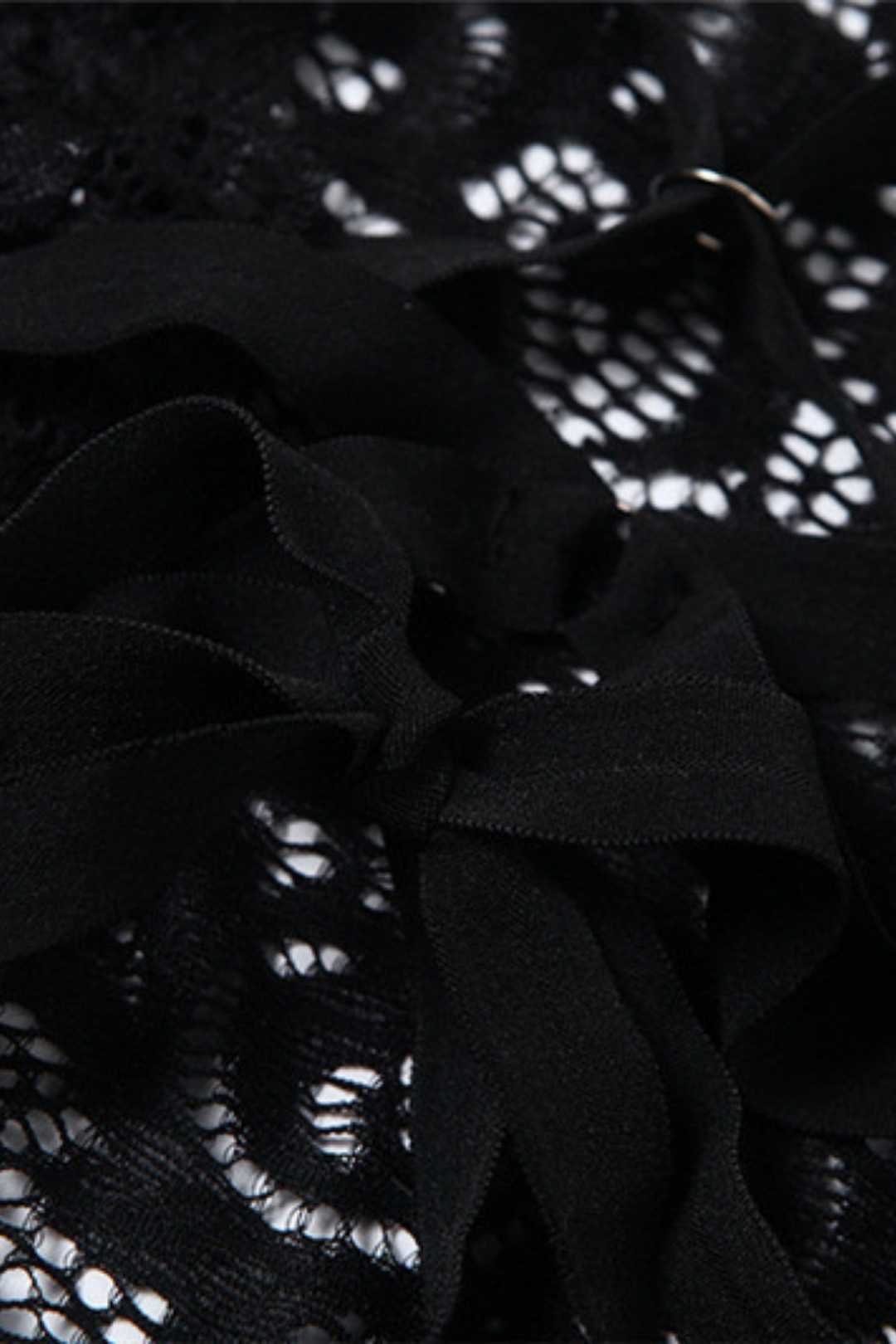 See-through Hollow Low-cut Strappy Top High-waisted Tight Butt-lifting Shorts Set