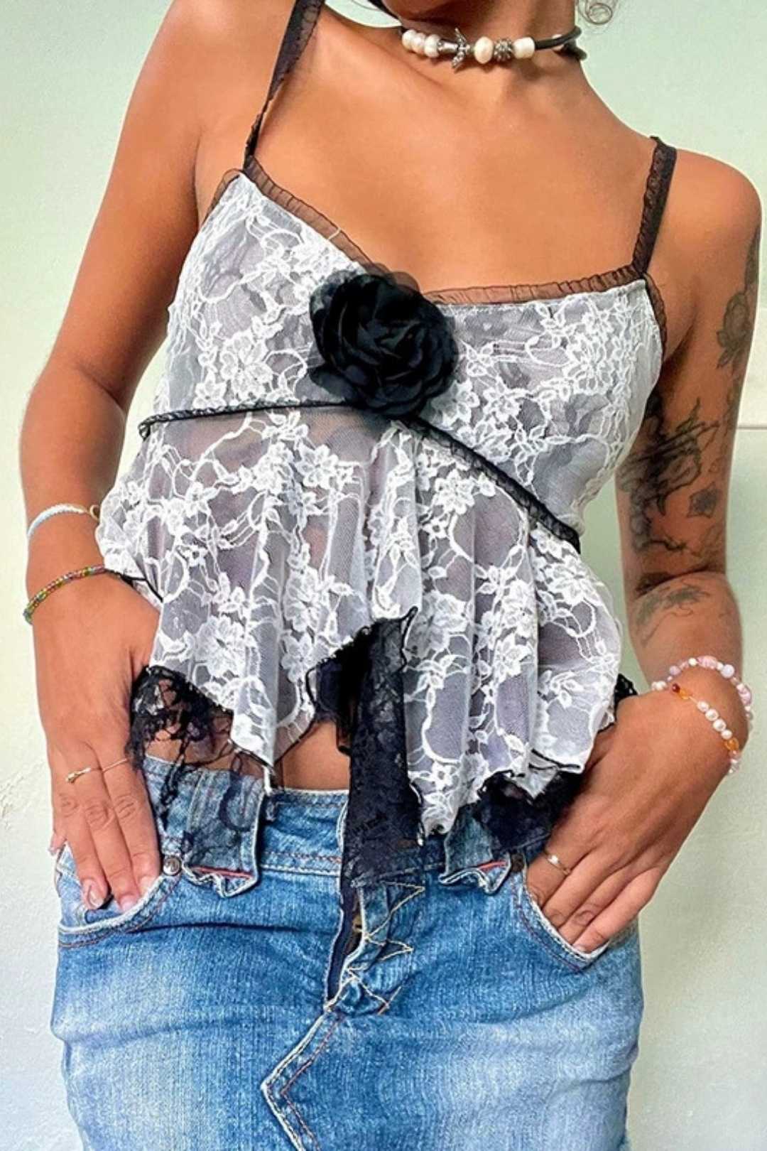 Sexy Backless Lace Small Camisole