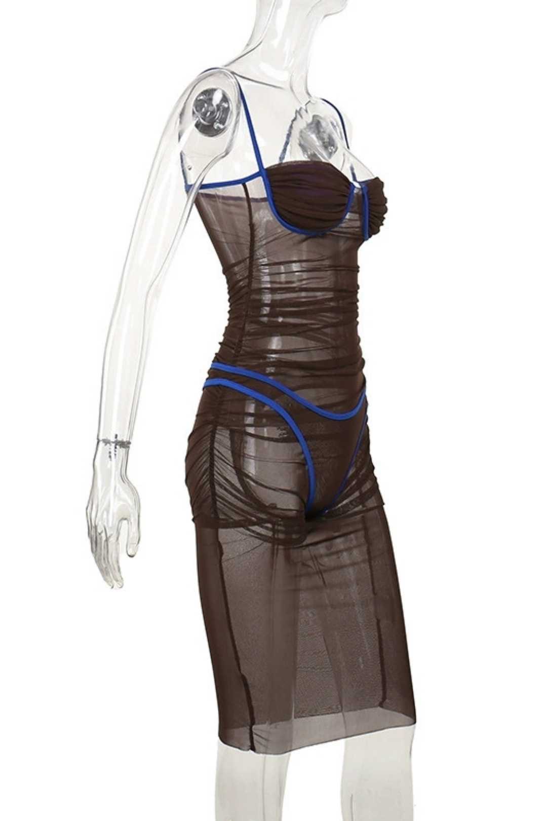 Sexy See-through Mesh Midi Dress