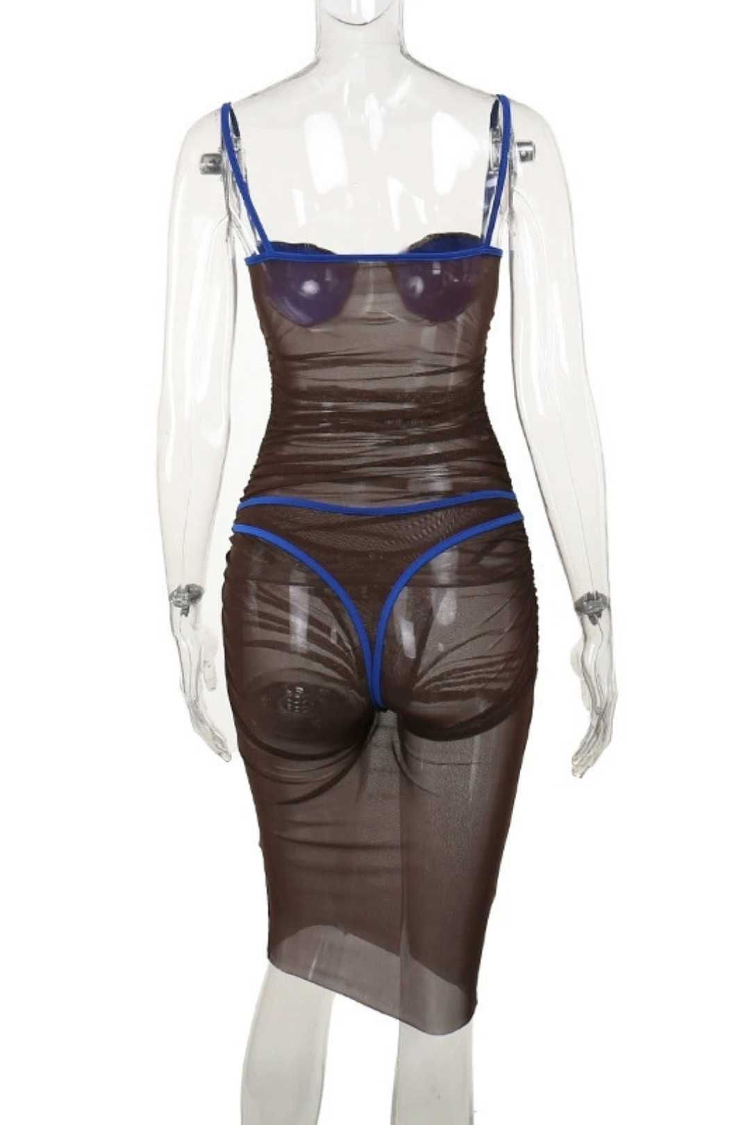 Sexy See-through Mesh Midi Dress