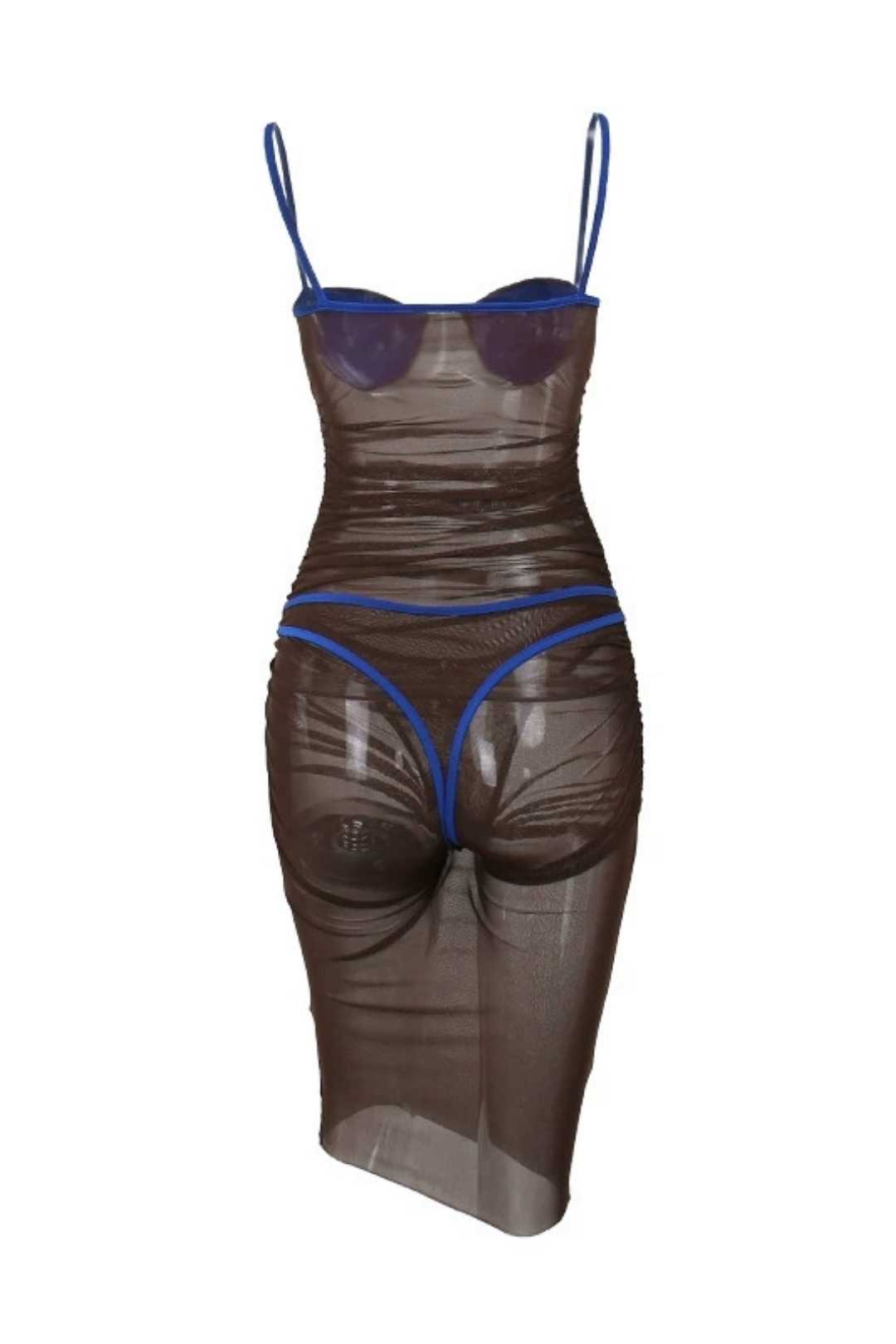 Sexy See-through Mesh Midi Dress