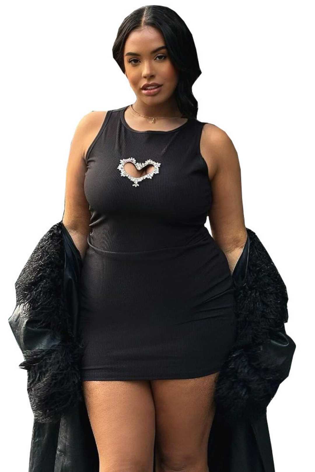 Backless Sleeveless Love Hollow Hot Diamond Tube Top Dress