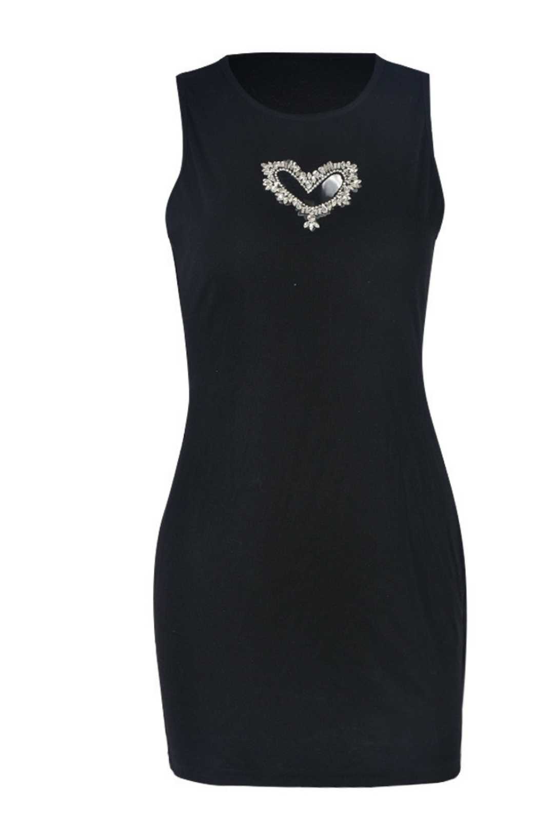 Backless Sleeveless Love Hollow Hot Diamond Tube Top Dress