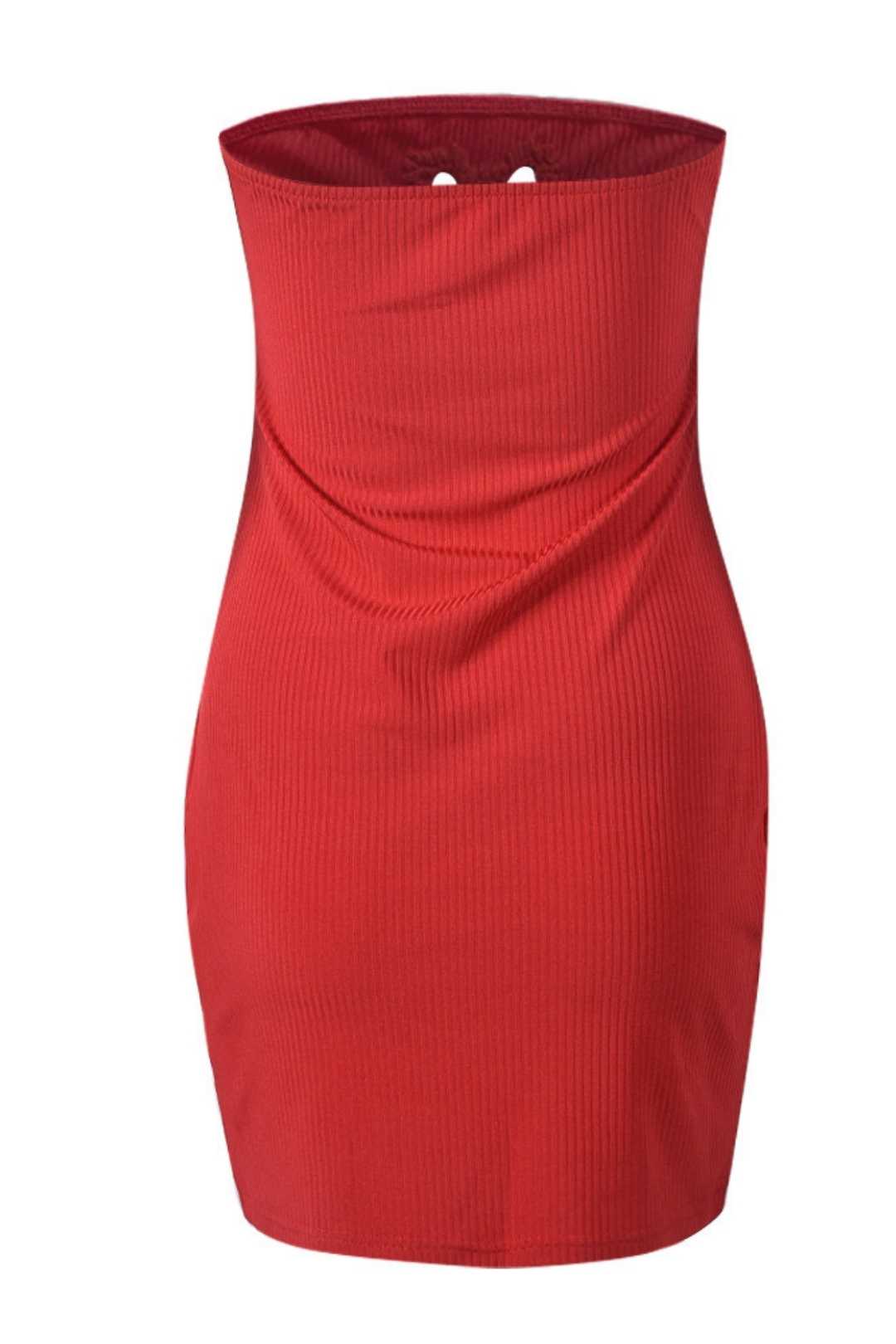 Wrapped Chest Love Rhinestone Hollow Hip-covering Sexy Dress