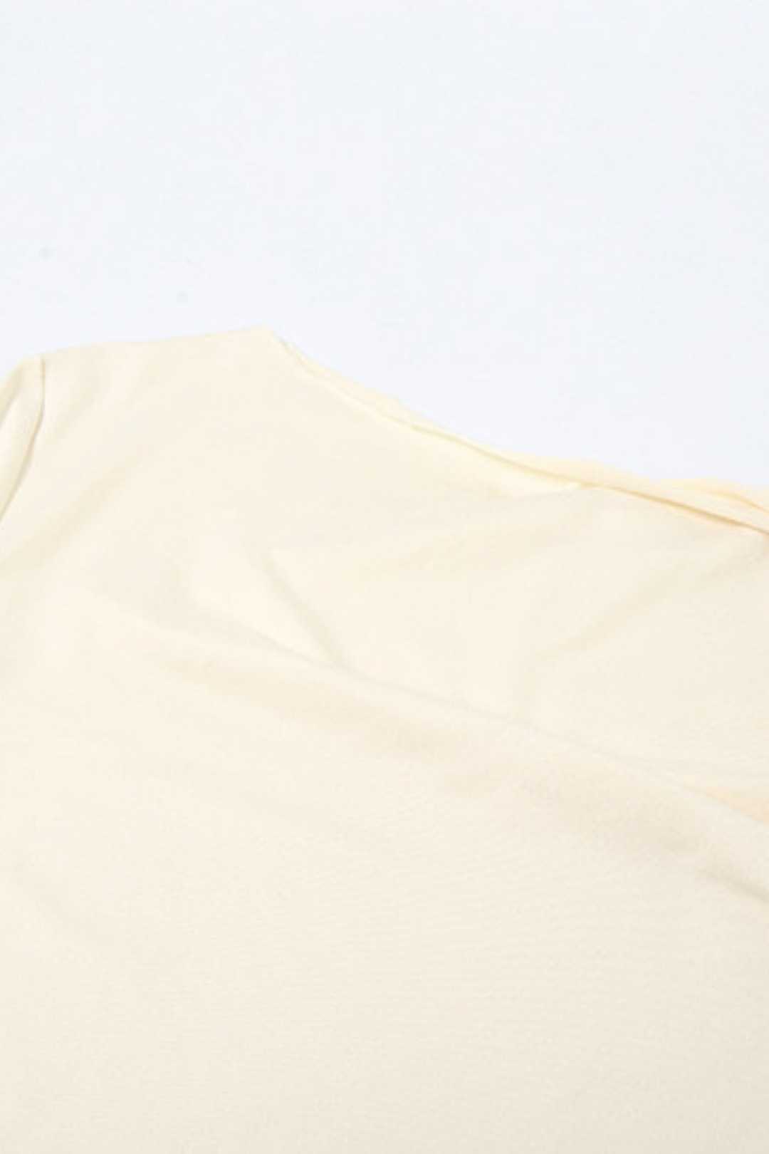 Mini Slanted Shoulder Short-sleeved Solid Color Slim Sexy Hip-hugging Dress