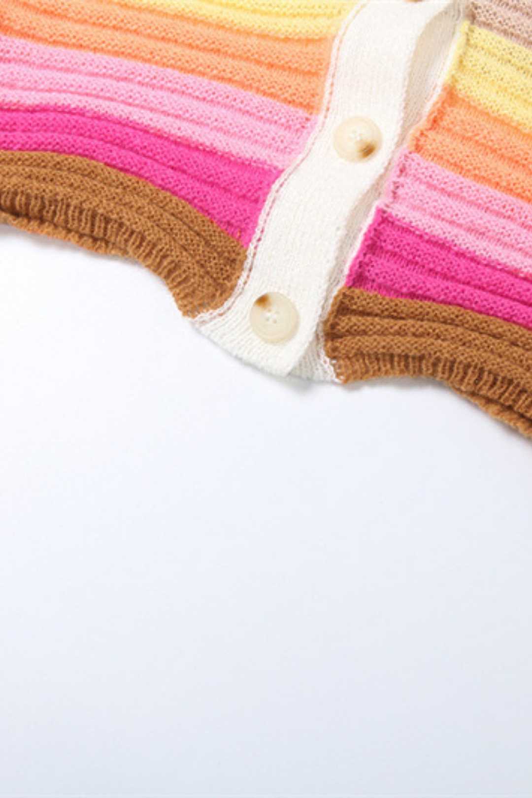 Color-blocked Knitted Buttoned Long-sleeved Slim Hip-hugging Dress