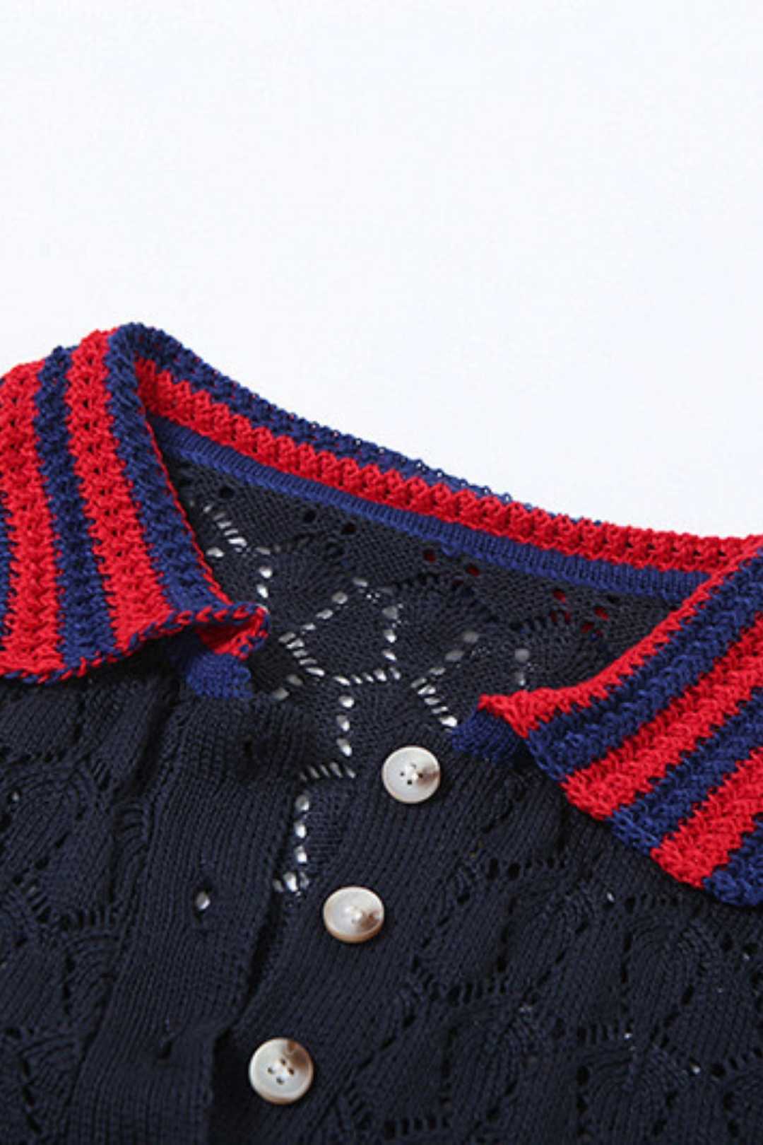 Collar Short-sleeved Knitted Tight High-waisted Romper