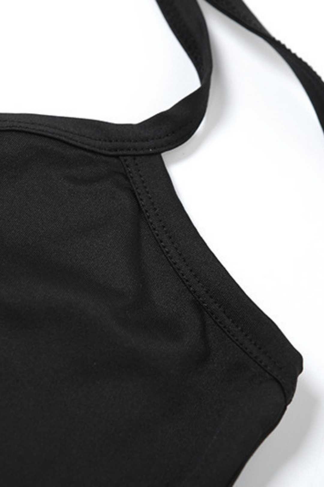 Halterneck Lace-up Solid Color Backless Sexy Dress