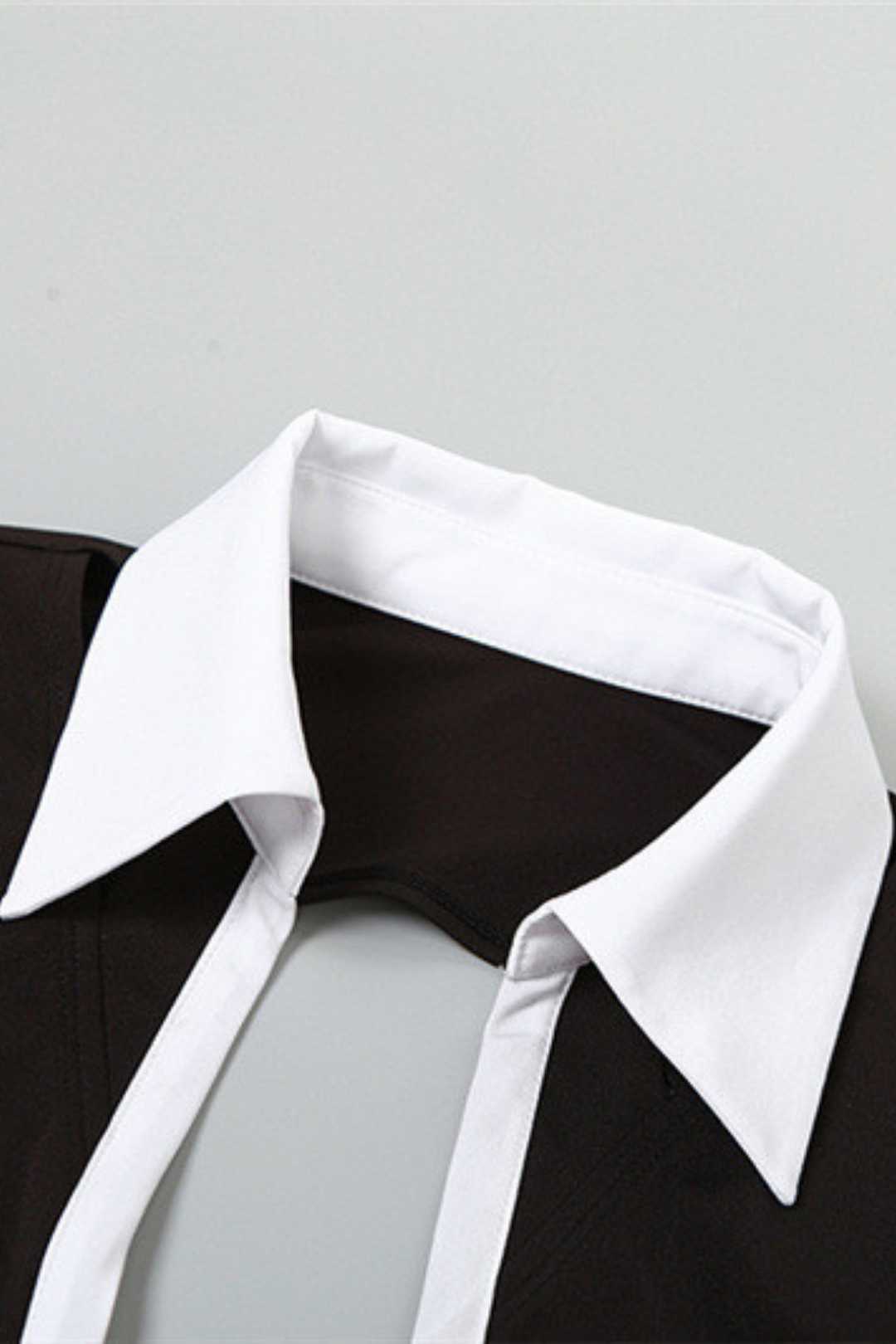 Backless Contrasting Color Slim Romper