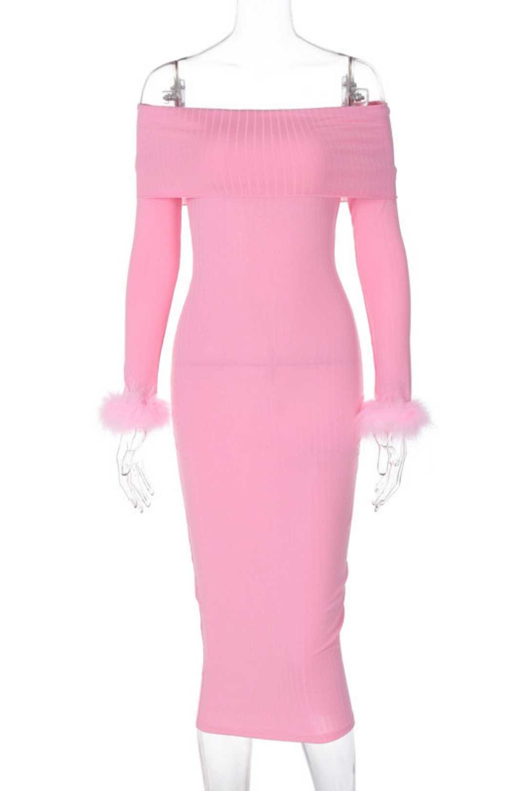 Collar Shawl Long-sleeved Splicing Dress