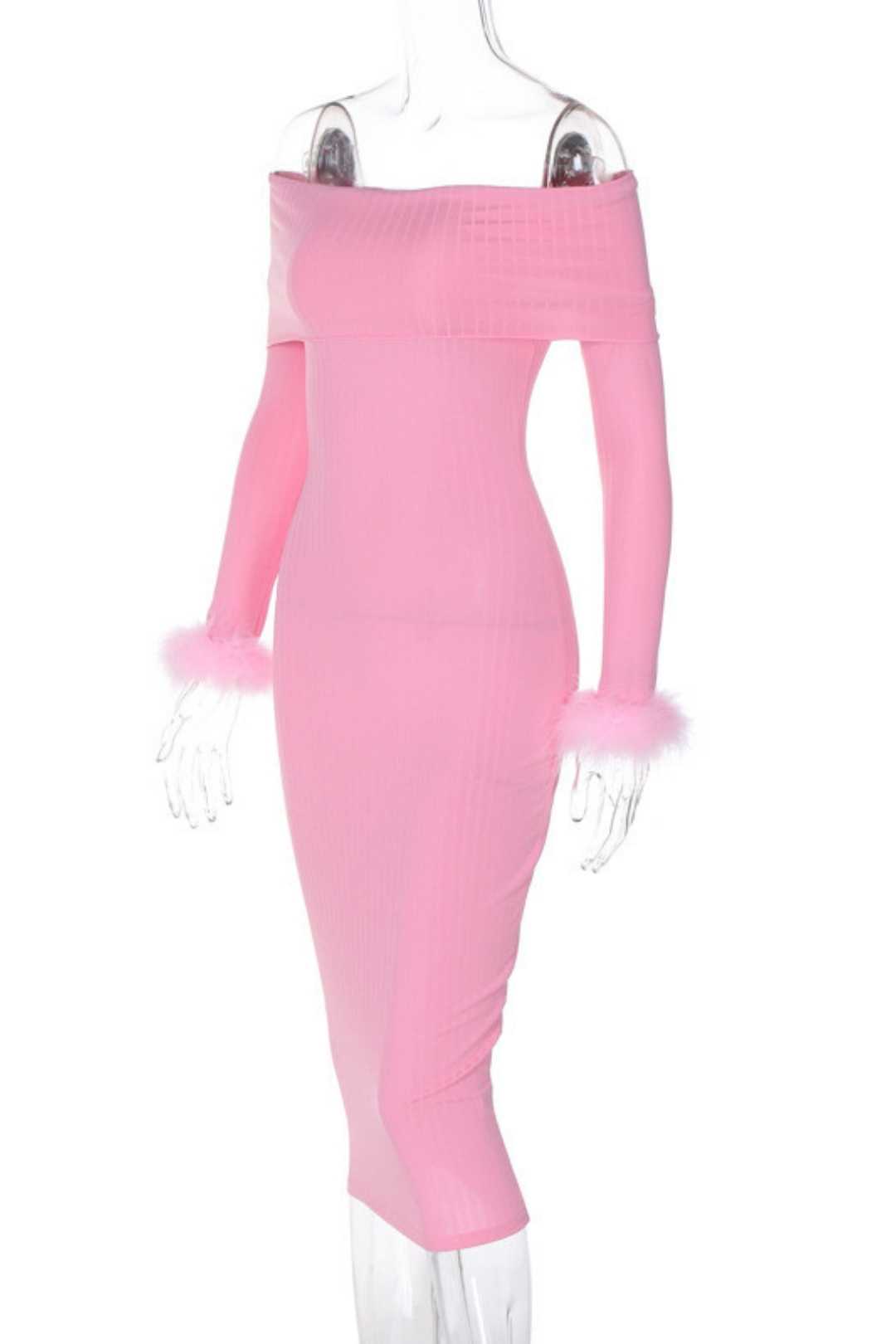 Collar Shawl Long-sleeved Splicing Dress