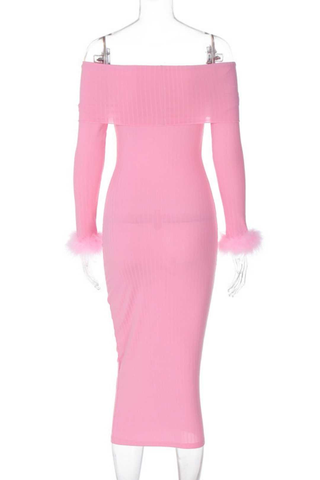 Collar Shawl Long-sleeved Splicing Dress