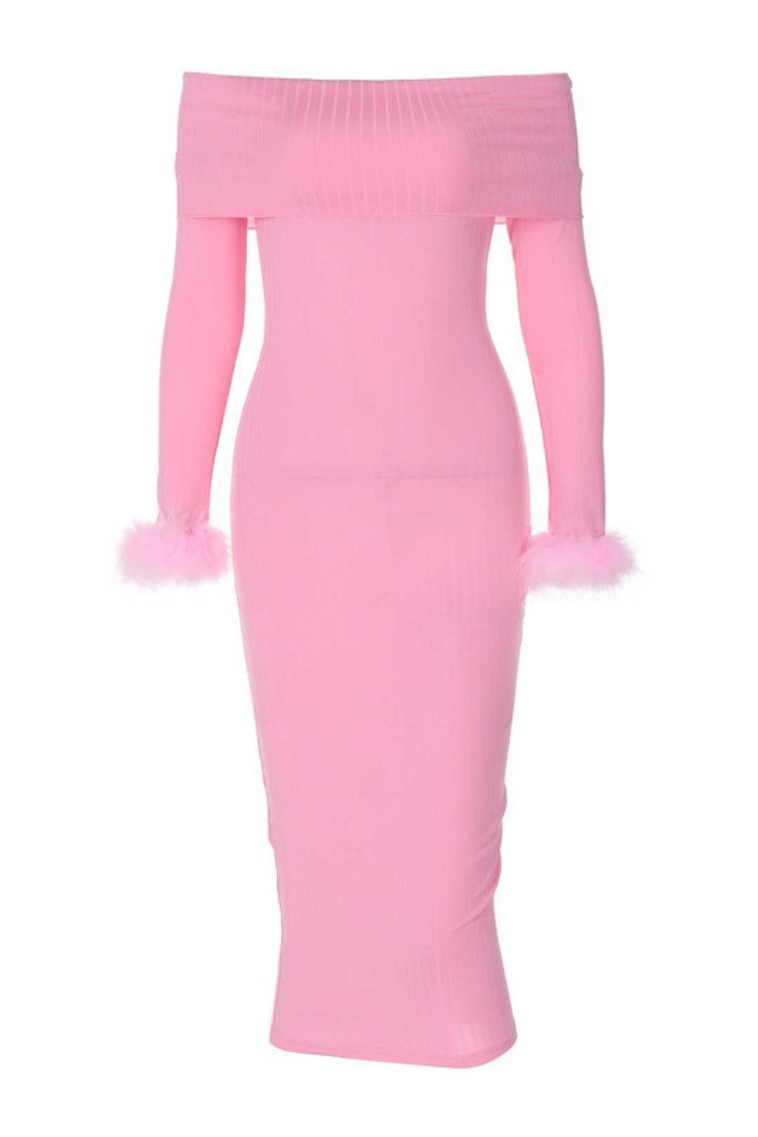 Collar Shawl Long-sleeved Splicing Dress